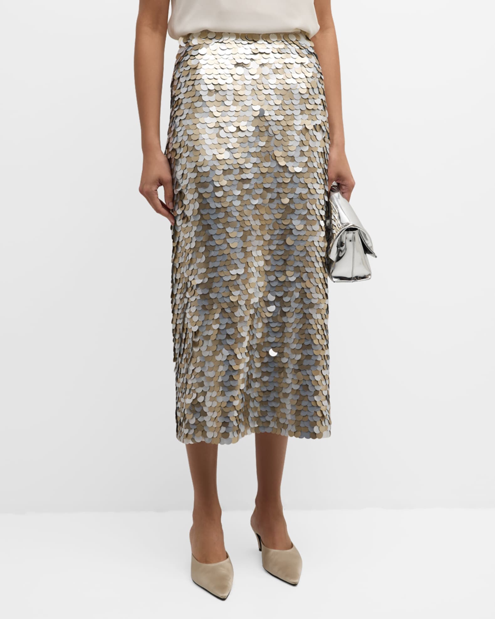 Lafayette gold sequin skirt clearance