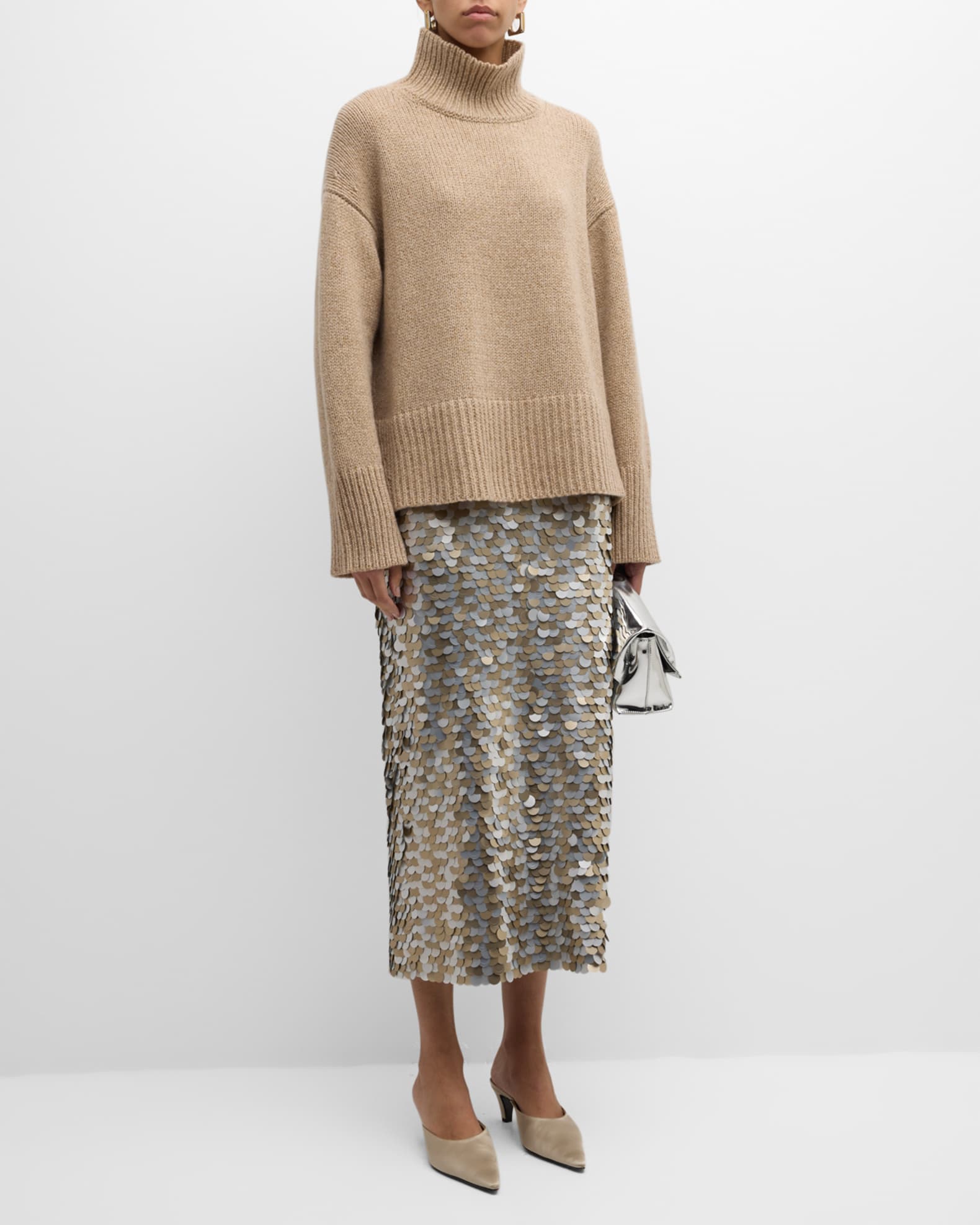 Lafayette 148 New York Oversized High Low Turtleneck Sweater Neiman Marcus