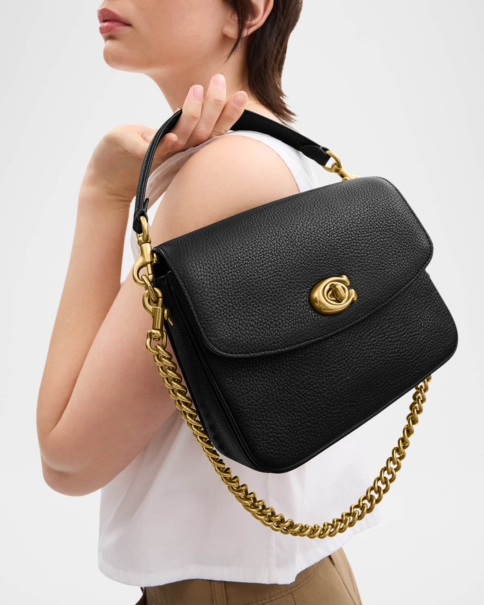 Coach triple crossbody in polished pebble questo leather