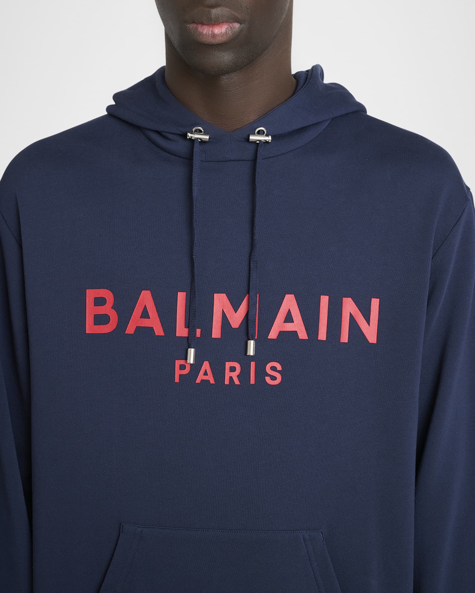 Balmain Men's Cotton Logo Sweatshirt Neiman Marcus