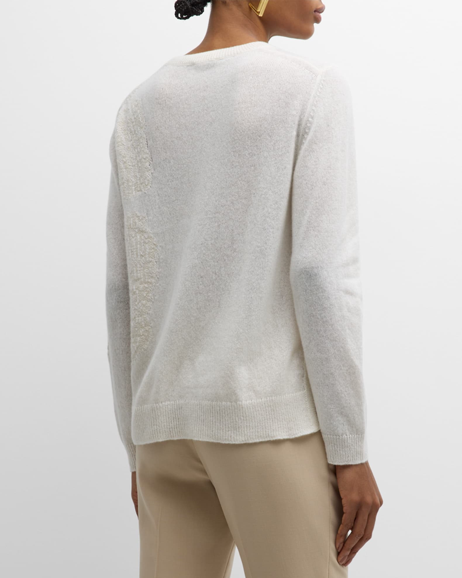 Lafayette 148 New York Cashmere Textured Intarsia Sweater Neiman Marcus