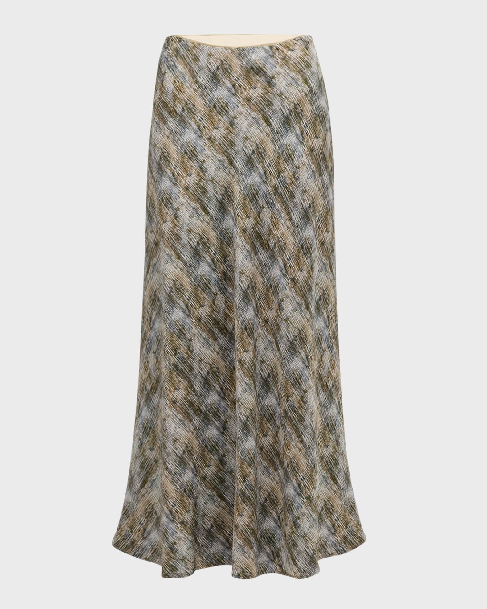 Bias Cut Flared Maxi Skirt