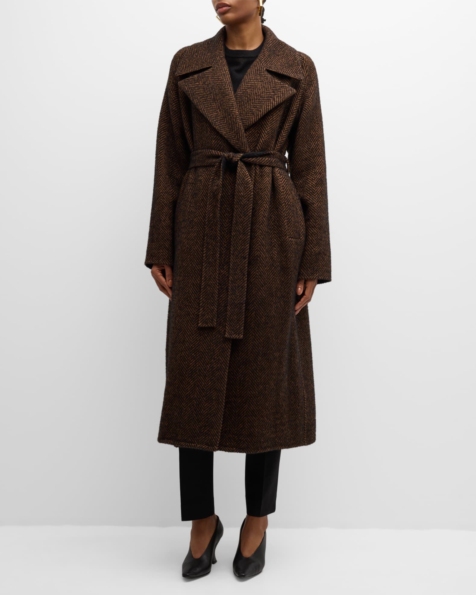 Chevron Alpaca Wool Coat 1