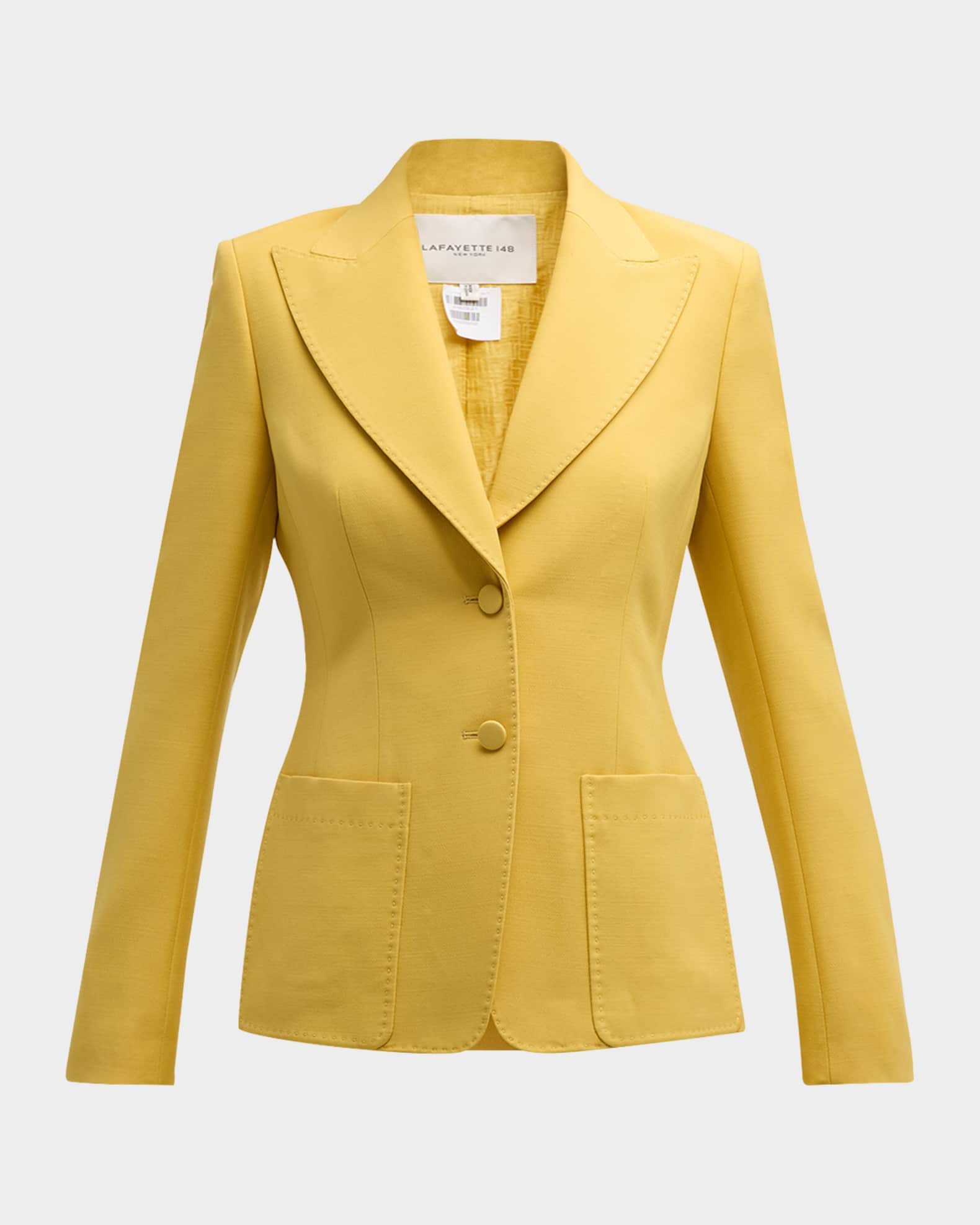 Lafayette 148 New York PeakLapel Pick Stitch Blazer Neiman Marcus