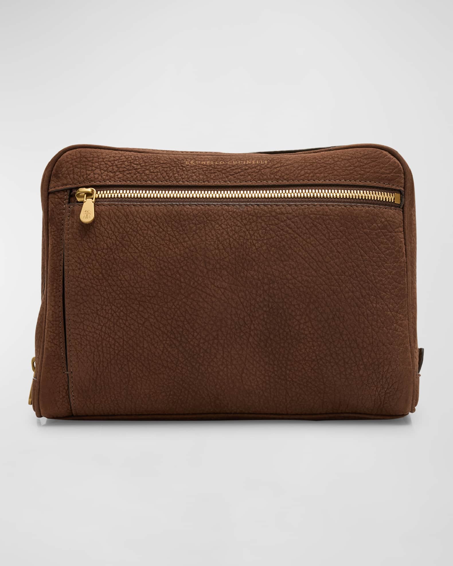 Brunello Cucinelli Men s Grained Leather Toiletry Bag Neiman Marcus
