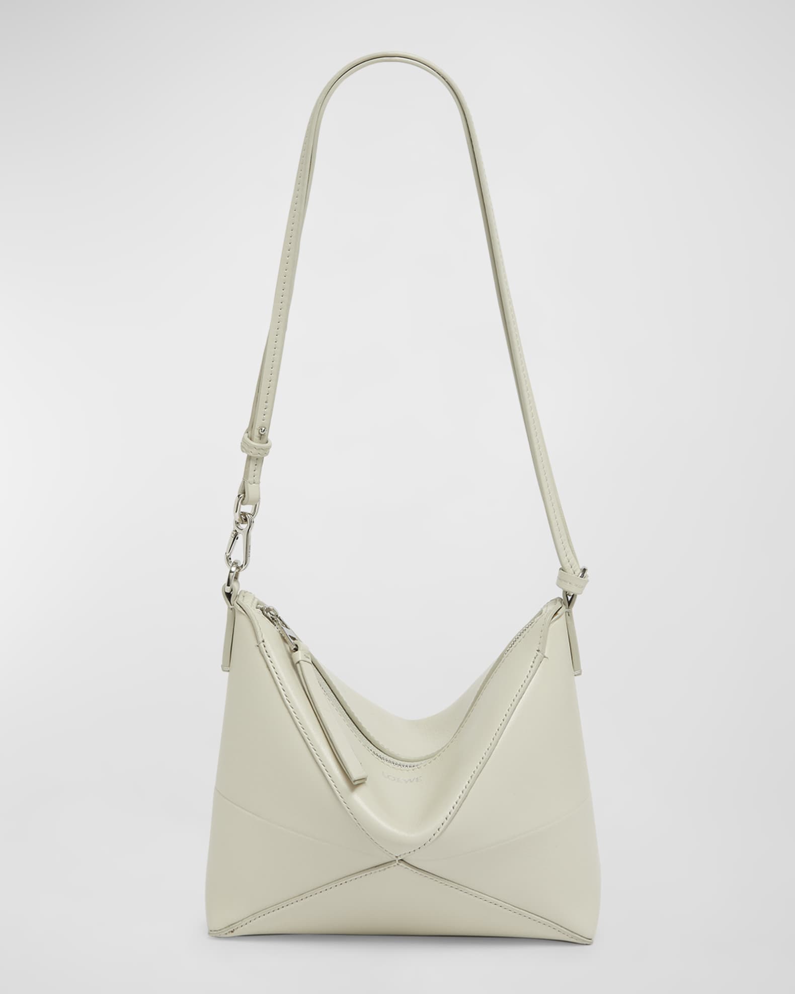 Puzzle Fold Leather Pouch Shoulder Bag 0
