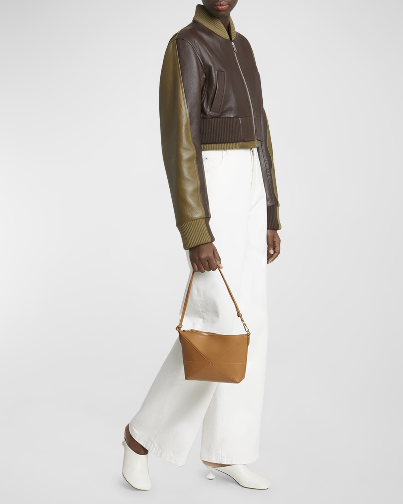 Loewe Puzzle Fold Leather Pouch Shoulder Bag | Neiman Marcus