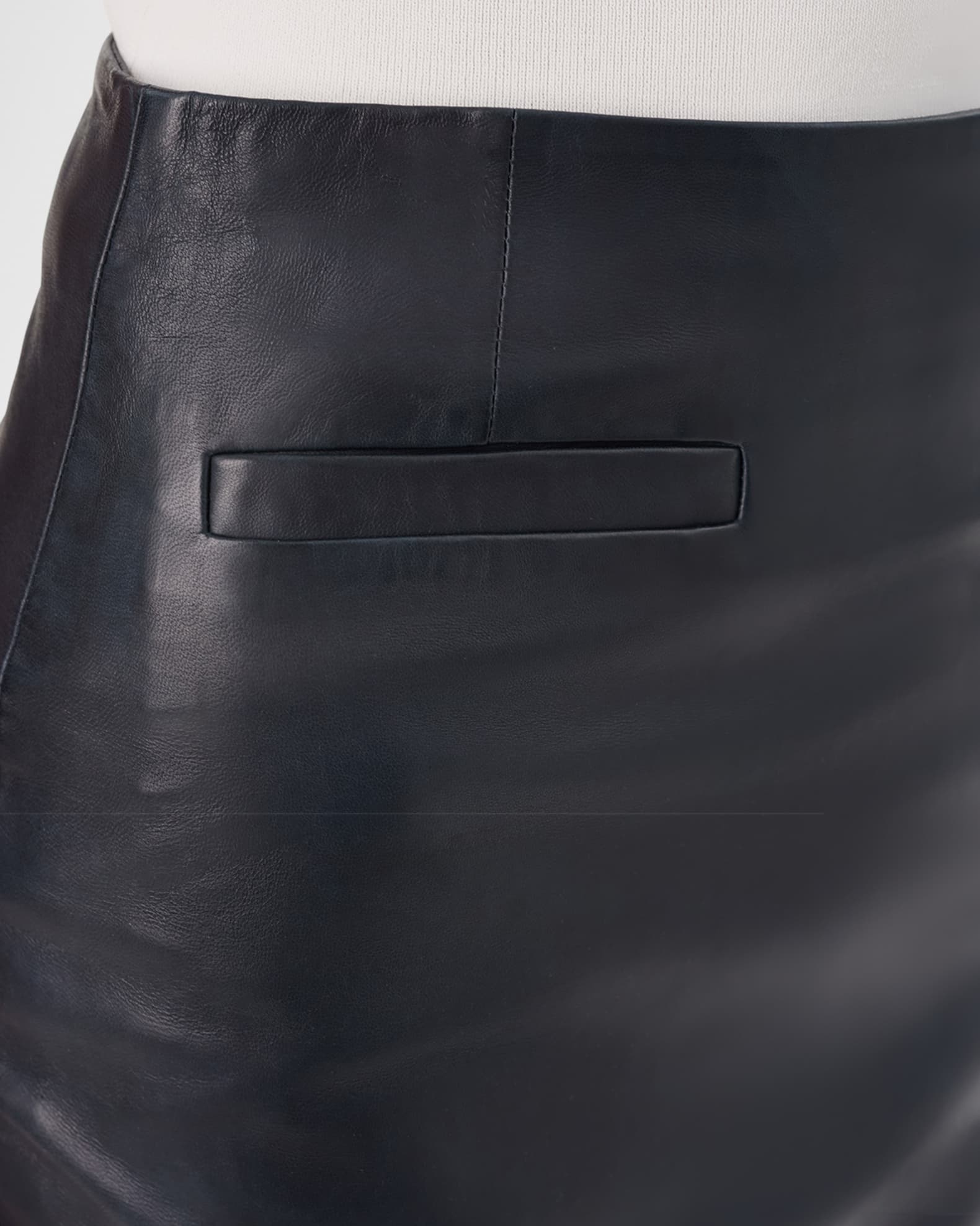 Lamarque Rowan Leather Mini Skirt- Dark Brown