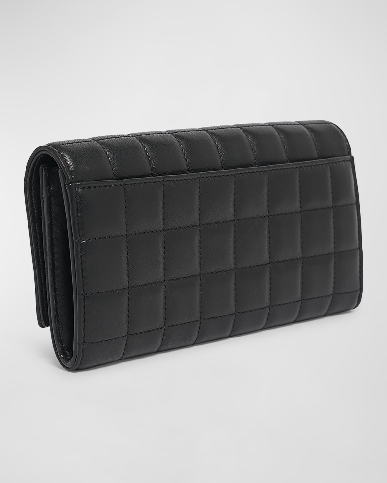 Saint Laurent YSL Monogram Large Flap Wallet in Quilted Leather Neiman Marcus