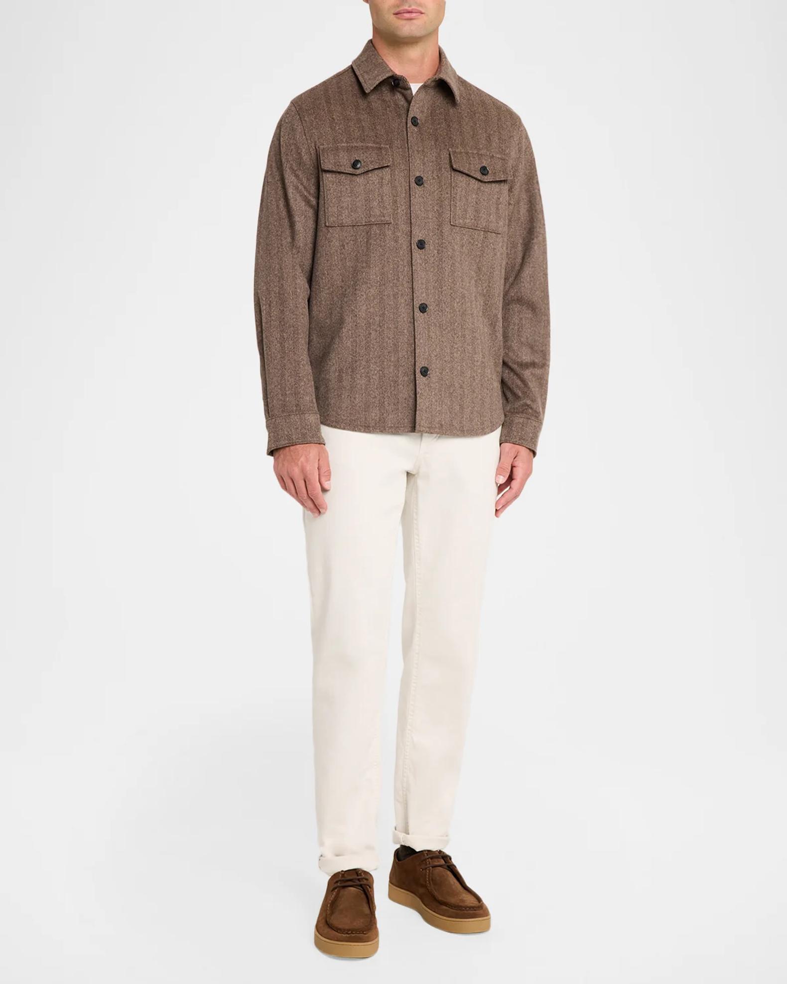 Neiman Marcus Men's Wool and Cashmere Prince Of Wales Overshirt ...
