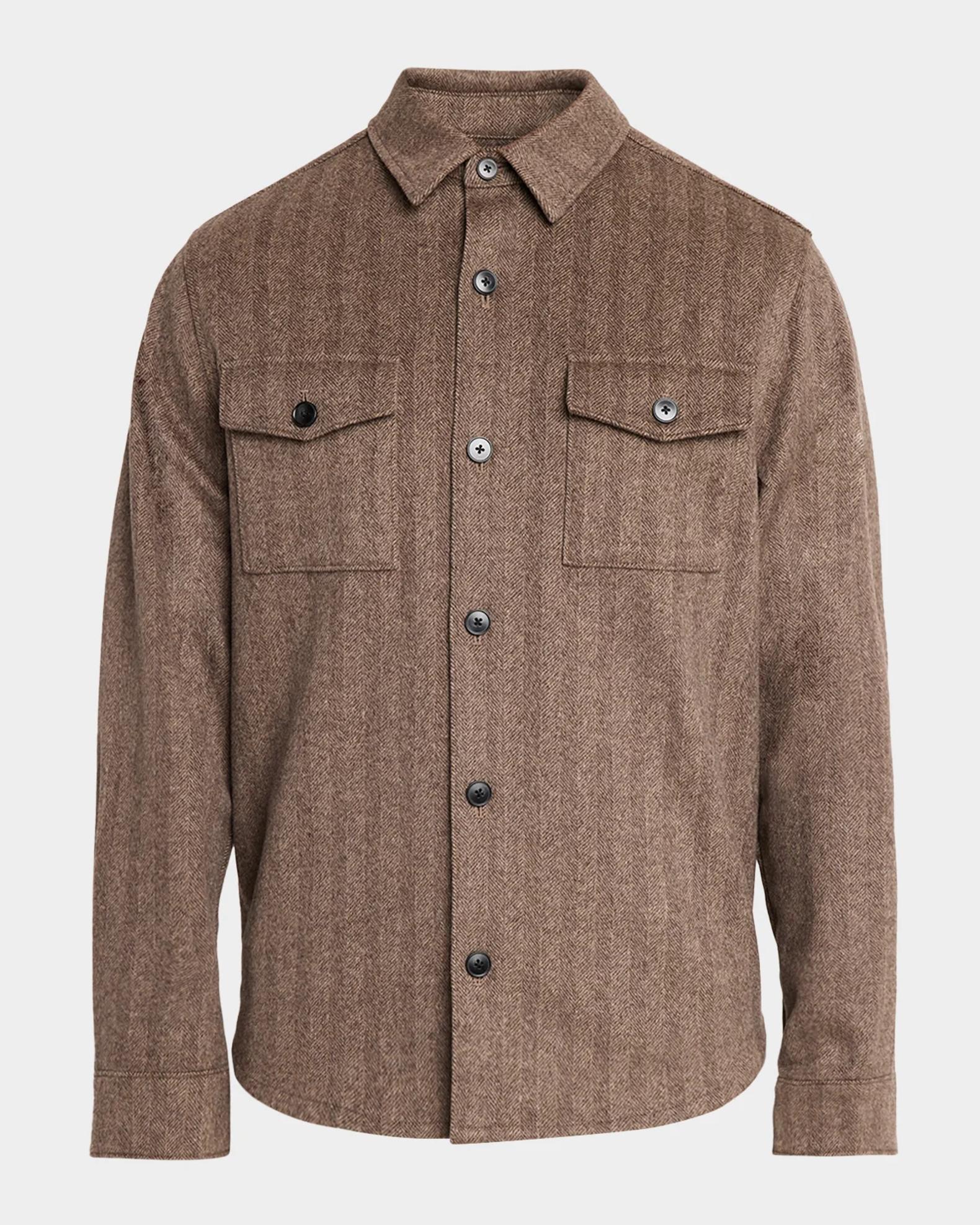 Neiman Marcus Men's Wool and Cashmere Prince Of Wales Overshirt ...