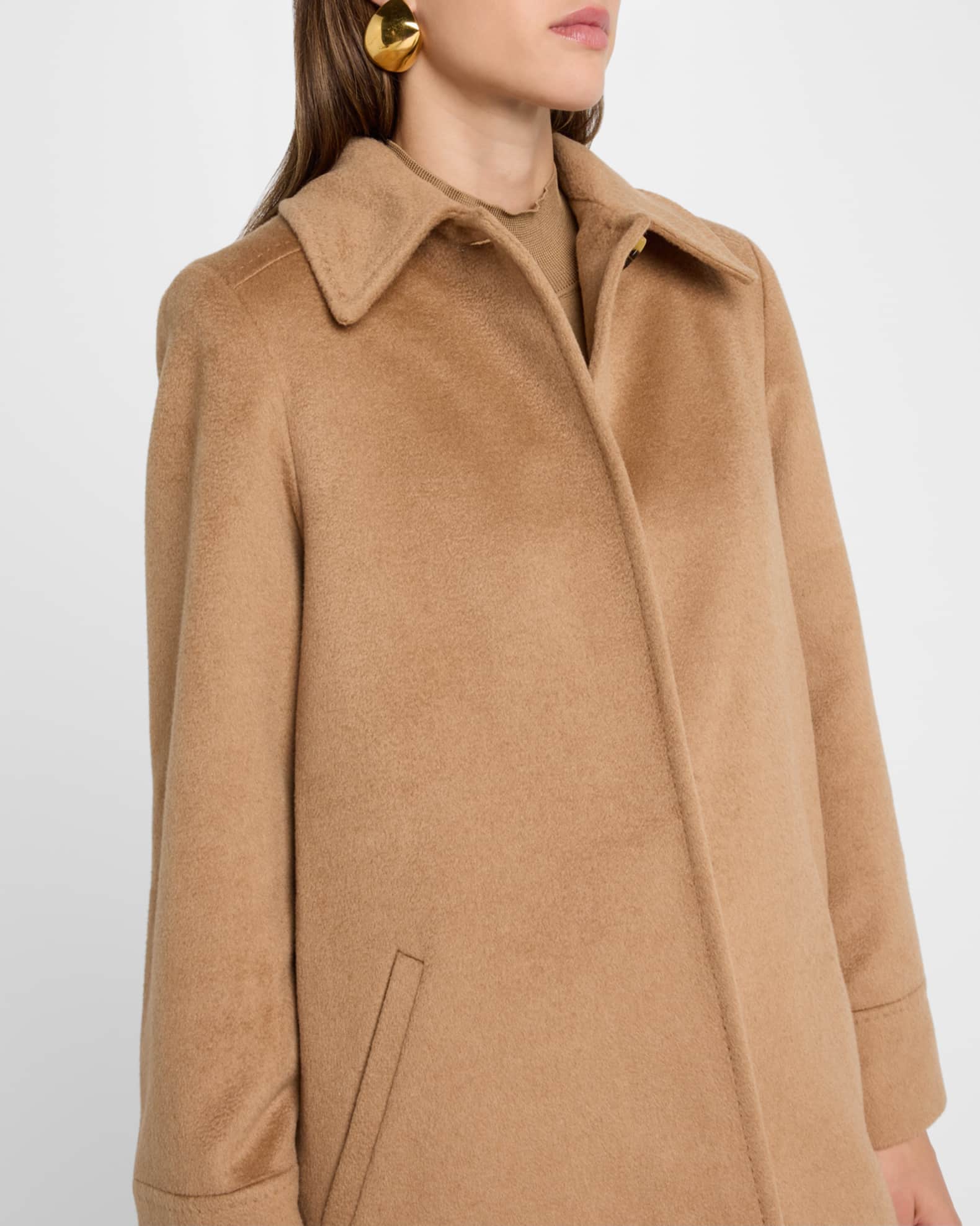 Theory camel wool coat online