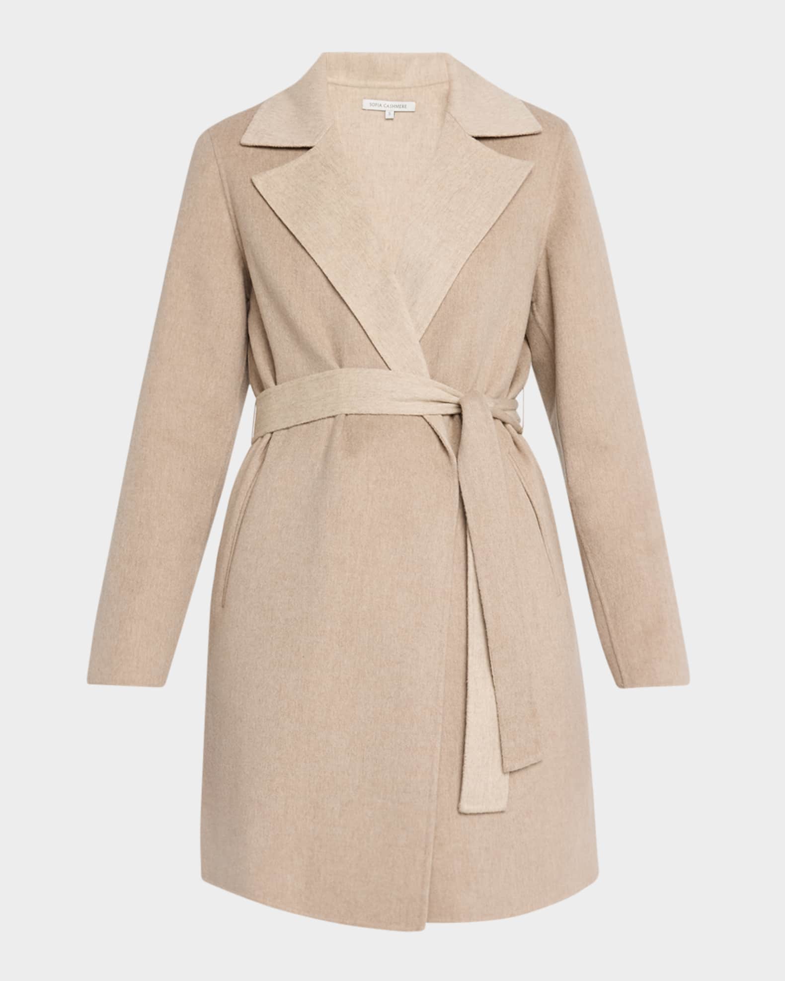 Cashmere-Blend Wrap Coat 0