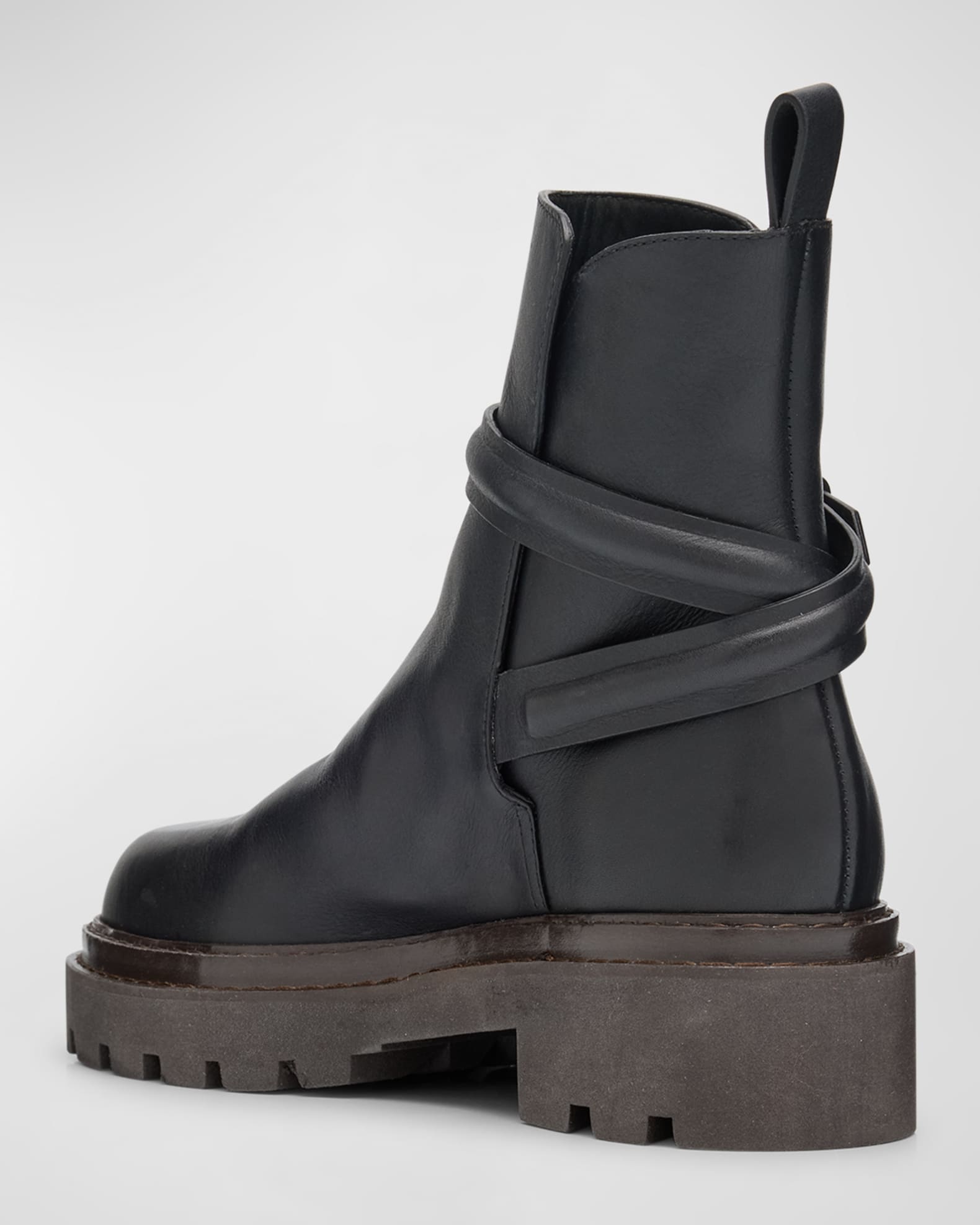 Ulla Johnson Lennon Leather Buckle Lug-Sole Boots | Neiman Marcus