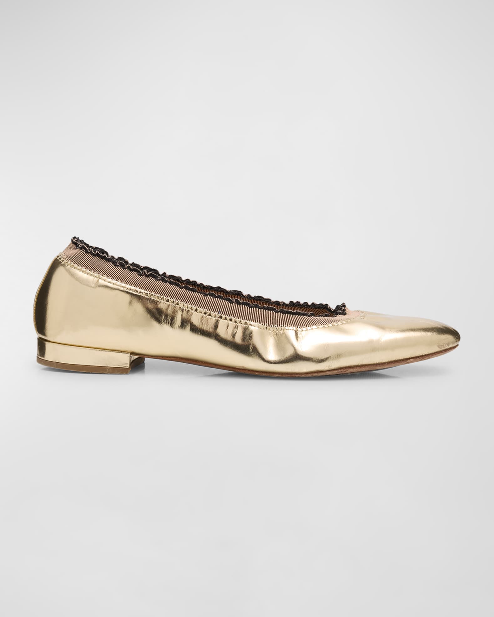 Ulla Johnson Elise Metallic Ruffle Ballerina Flats Neiman Marcus
