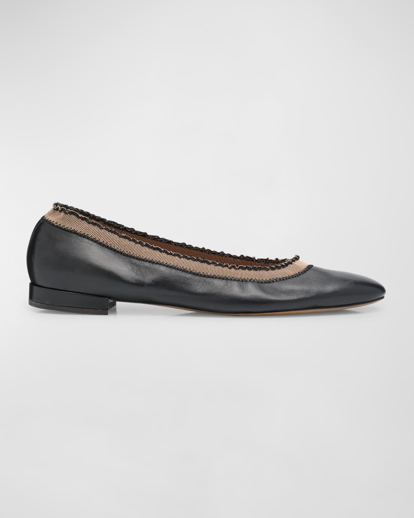 Elise Leather Ruffle Ballerina Flats 0