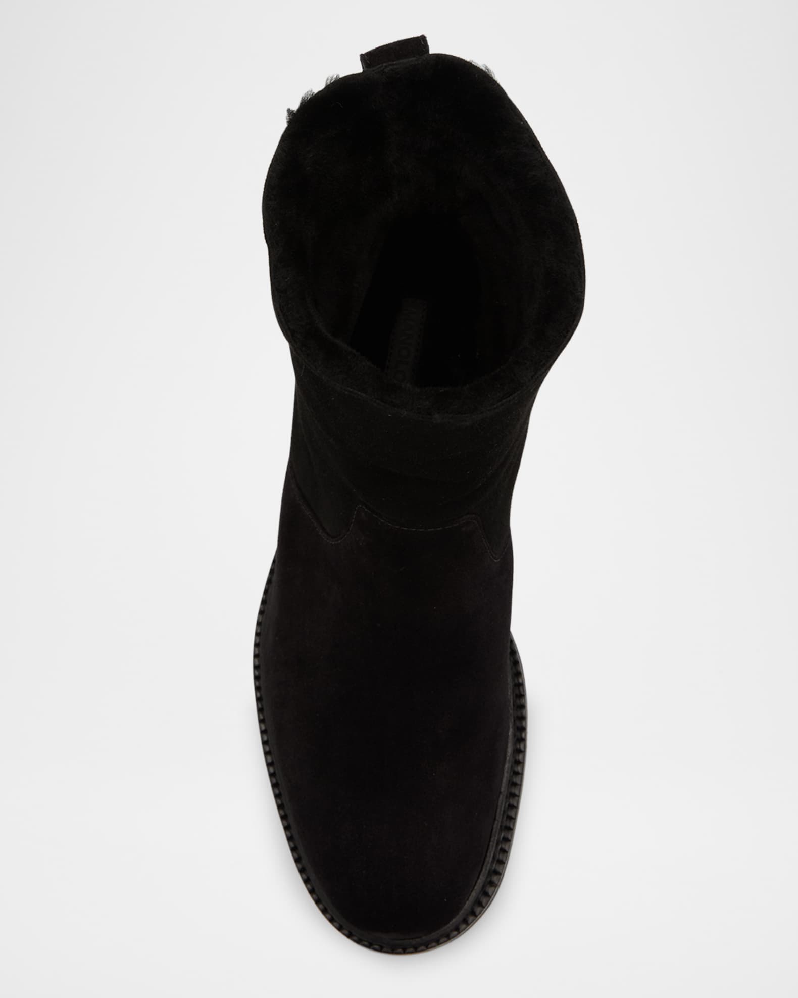 MANOLO BLAHNIK サイドゴアブーツ ブラックスエードOVY KAJA Manolo Blahnik Tomosa Suede Cozy Ankle Booties | Neiman Marcus