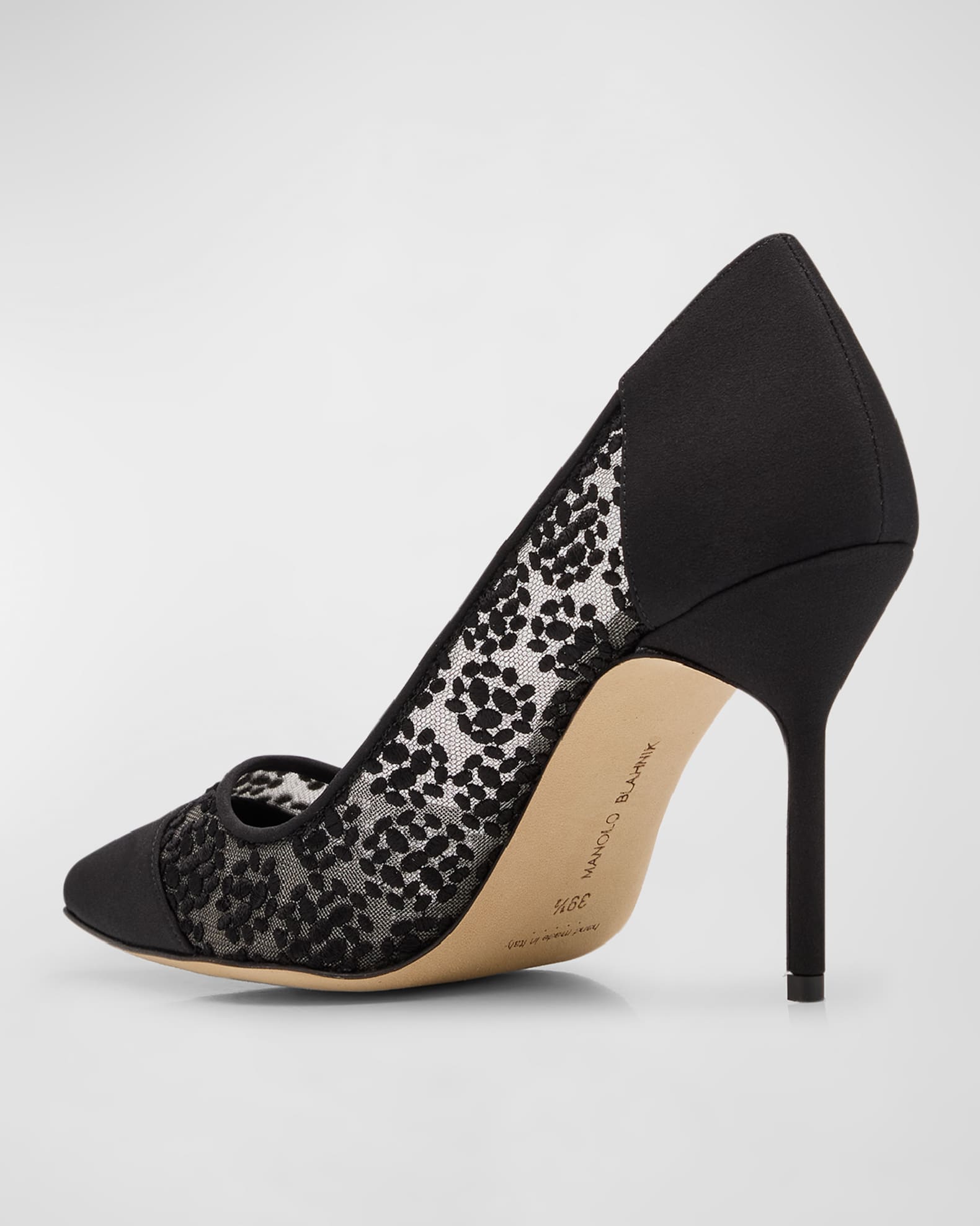Manolo Blahnik Capcour Lace Cap-Toe Pumps | Neiman Marcus