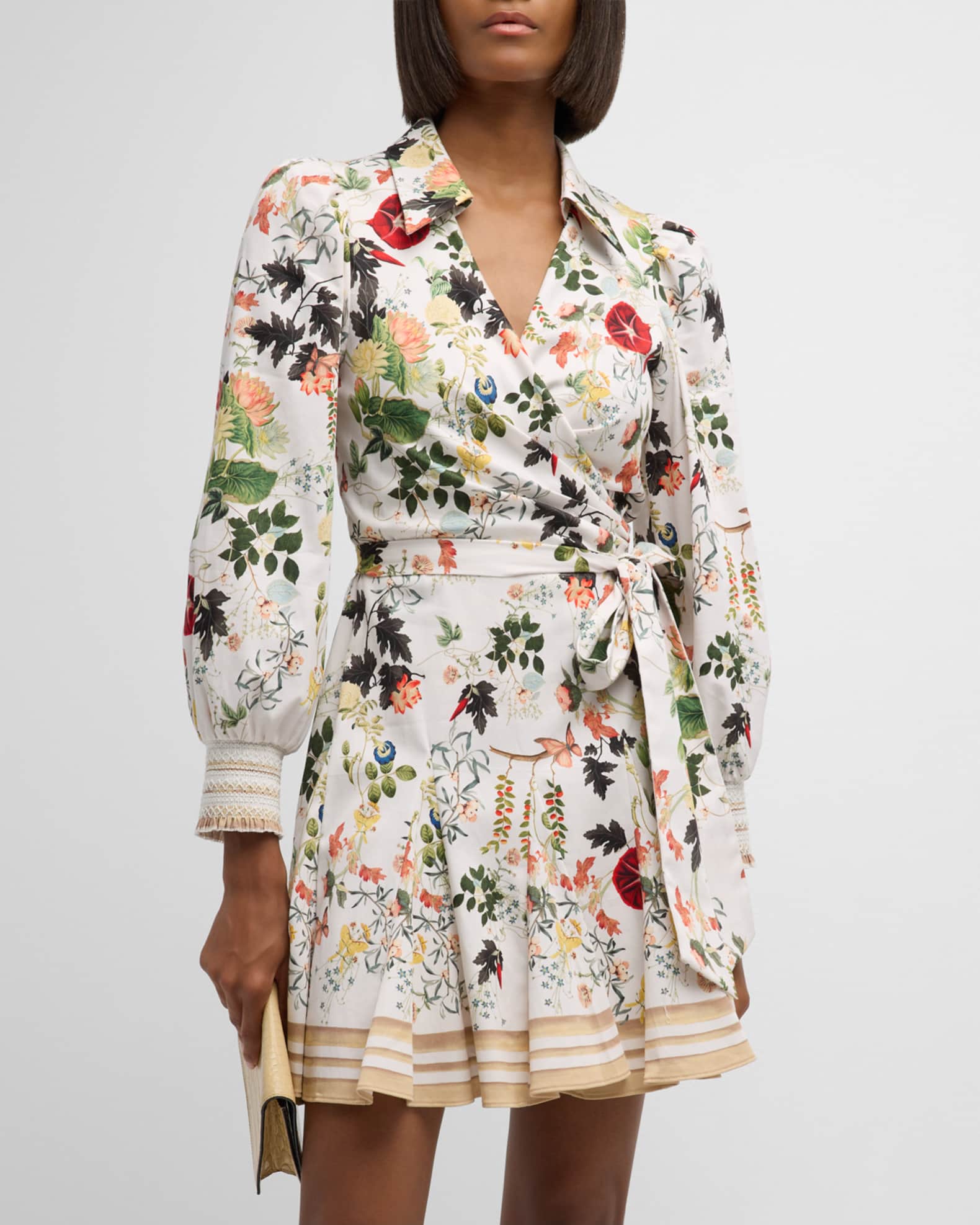 Alice Olivia Alisa Wrap Godet Mini Shirtdress Neiman Marcus
