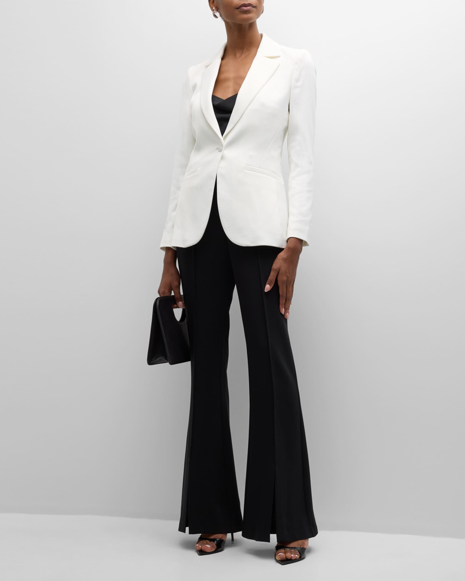 Alice and olivia white blazer top