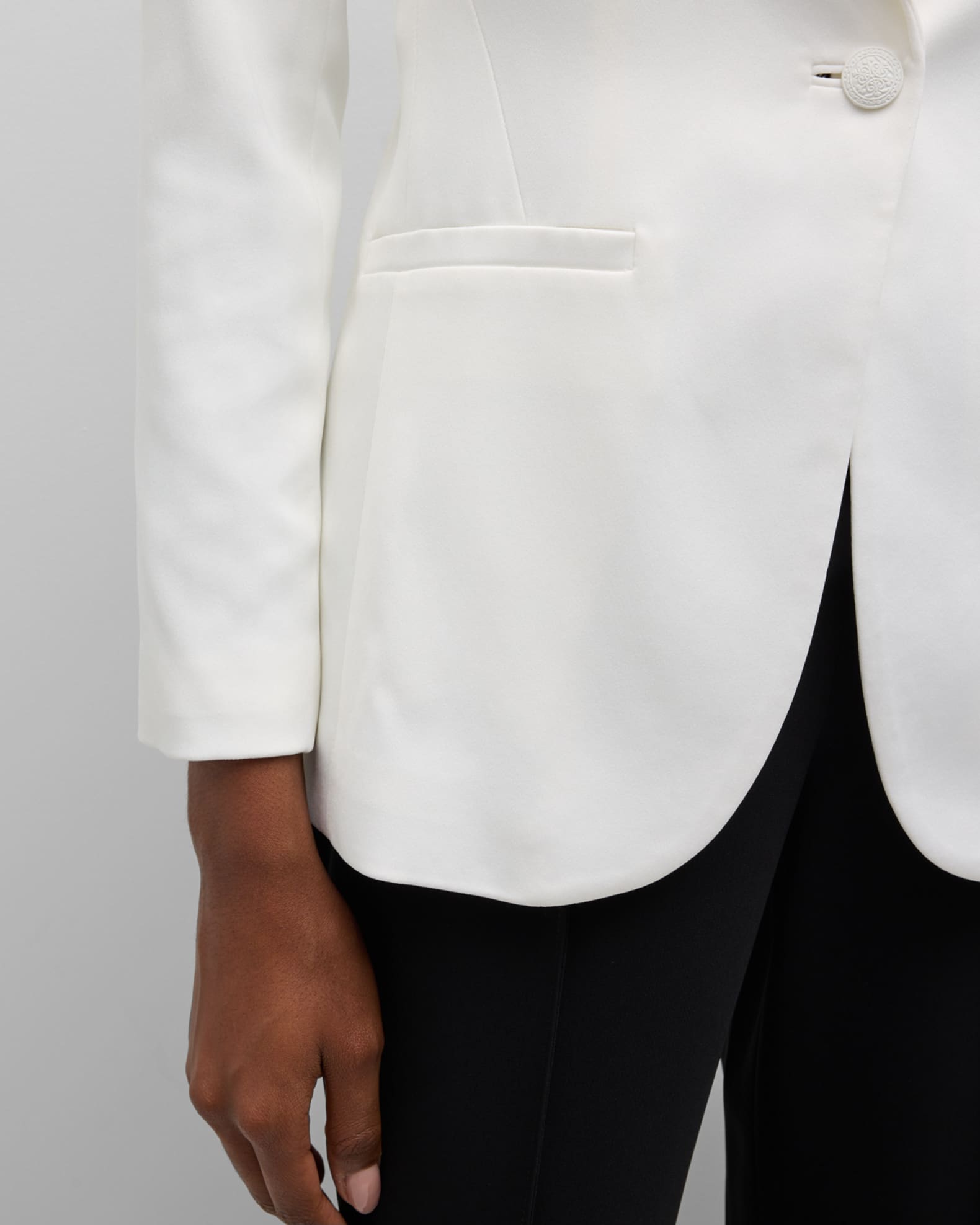 Alice + Olivia Blake Fitted Satin Blazer | Neiman Marcus