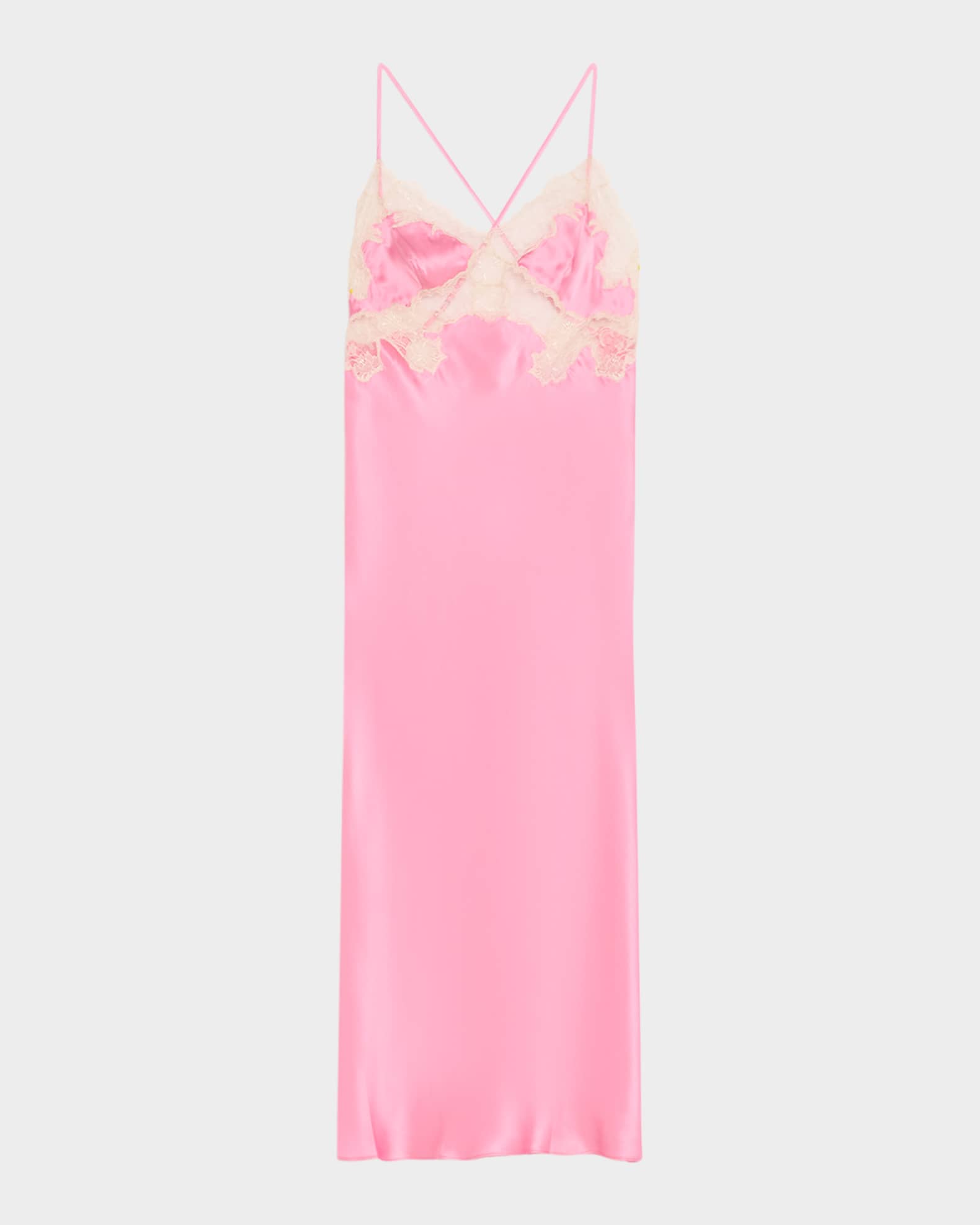 Lolita Lace-Trim Silk Charmeuse Nightgown 0