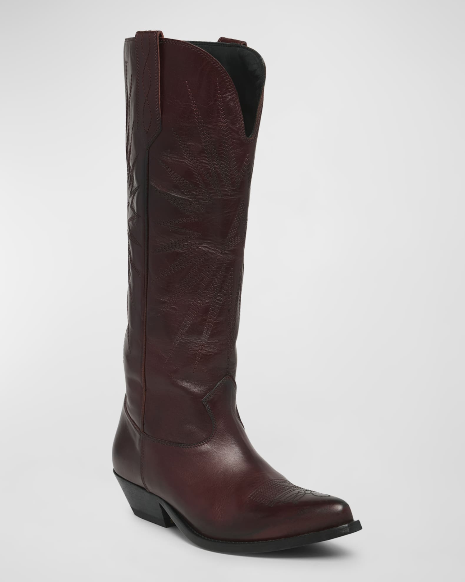 Wish Star Knee High Leather Cowboy Boots