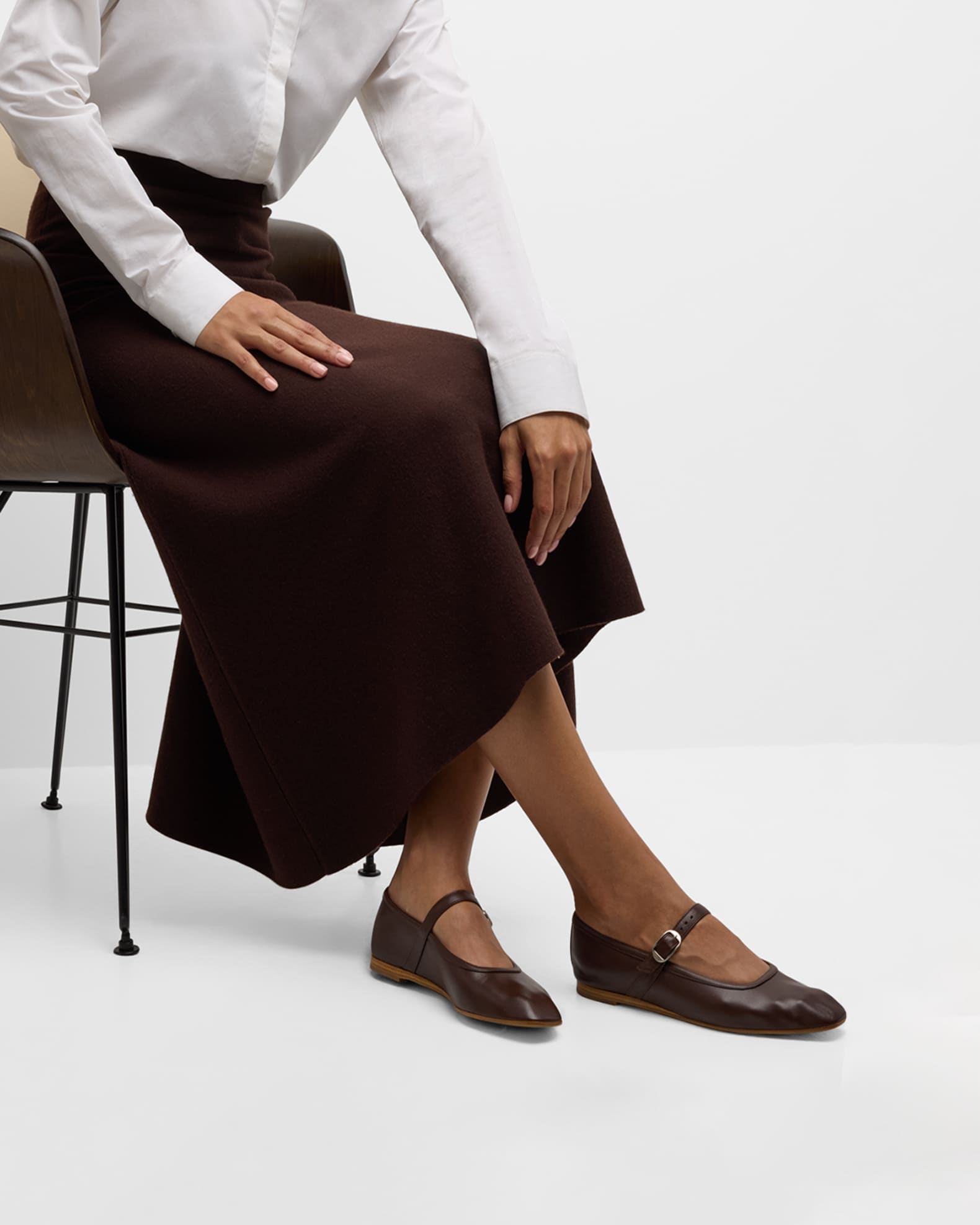 Le Monde Beryl Leather Mary Jane Ballerina Flats | Neiman Marcus