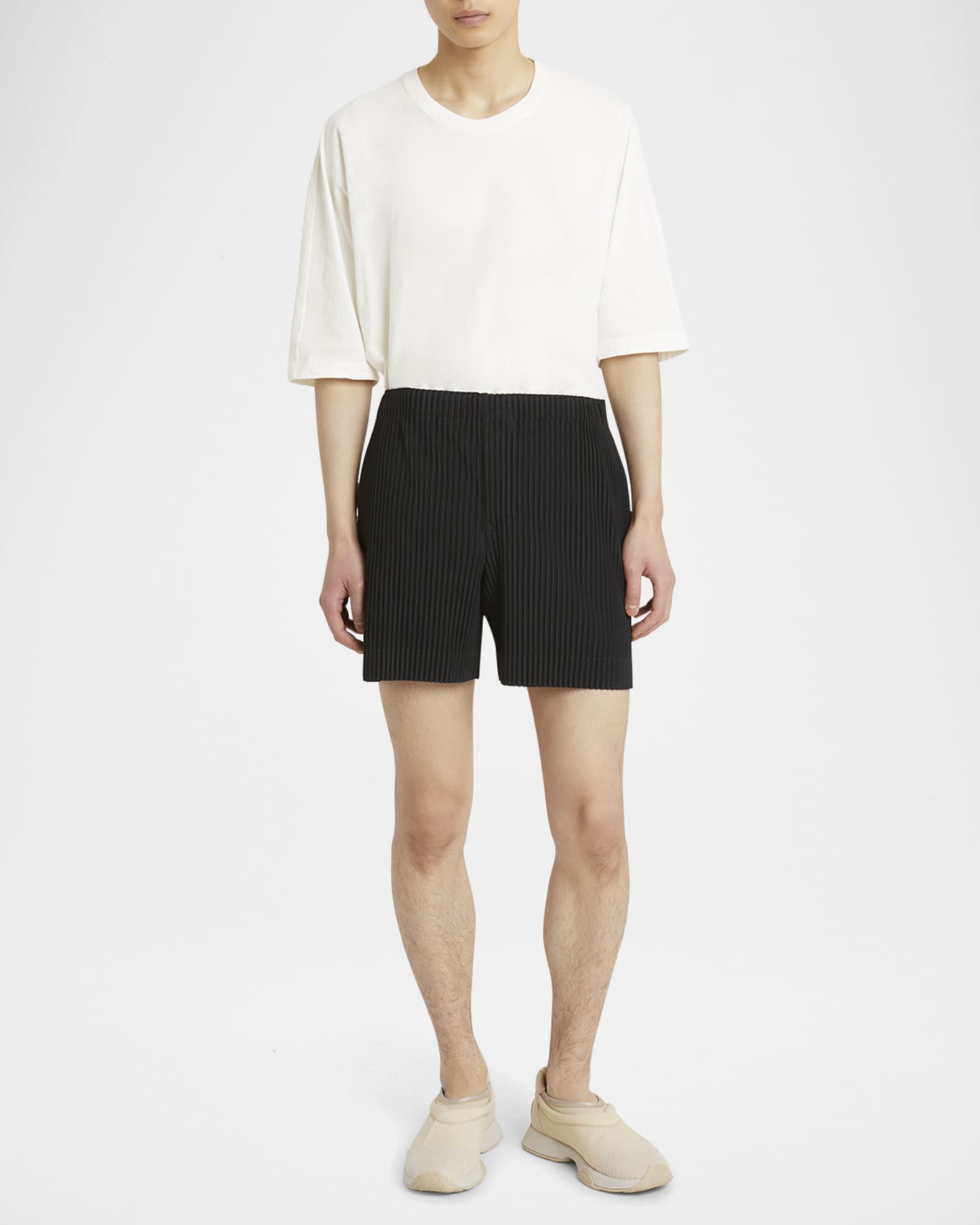 Homme Plisse Issey Miyake Men's Pleated Pull-On Shorts Homme Plisse Issey Miyake Men's Pleated Pull-On Shorts