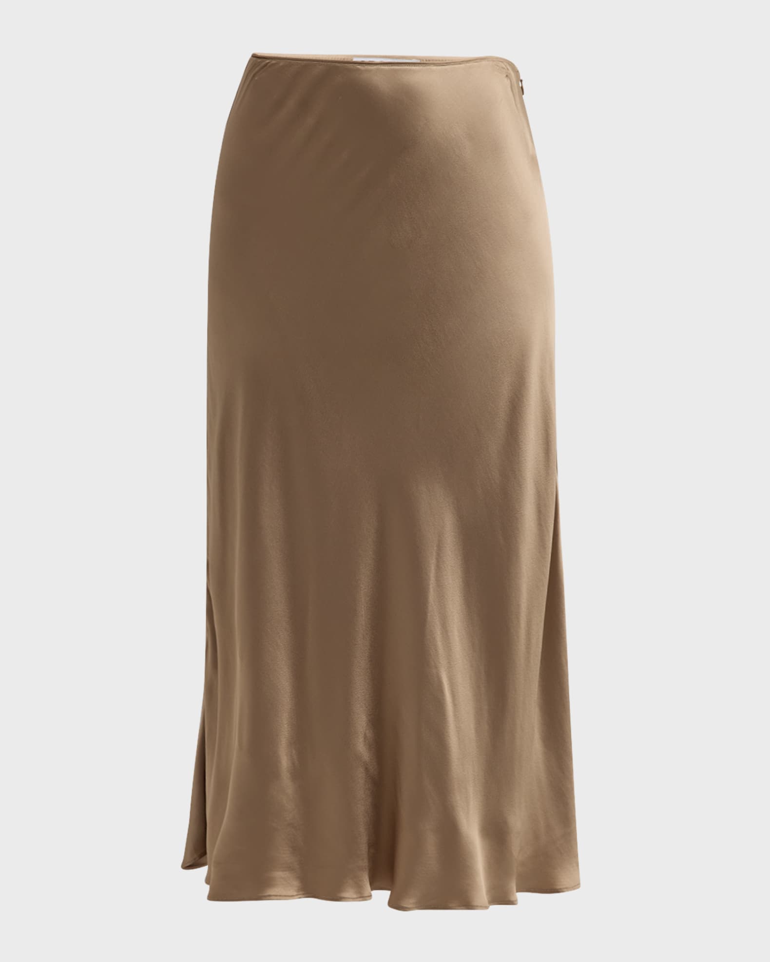Bias-Cut Viscose Satin Midi Skirt 0