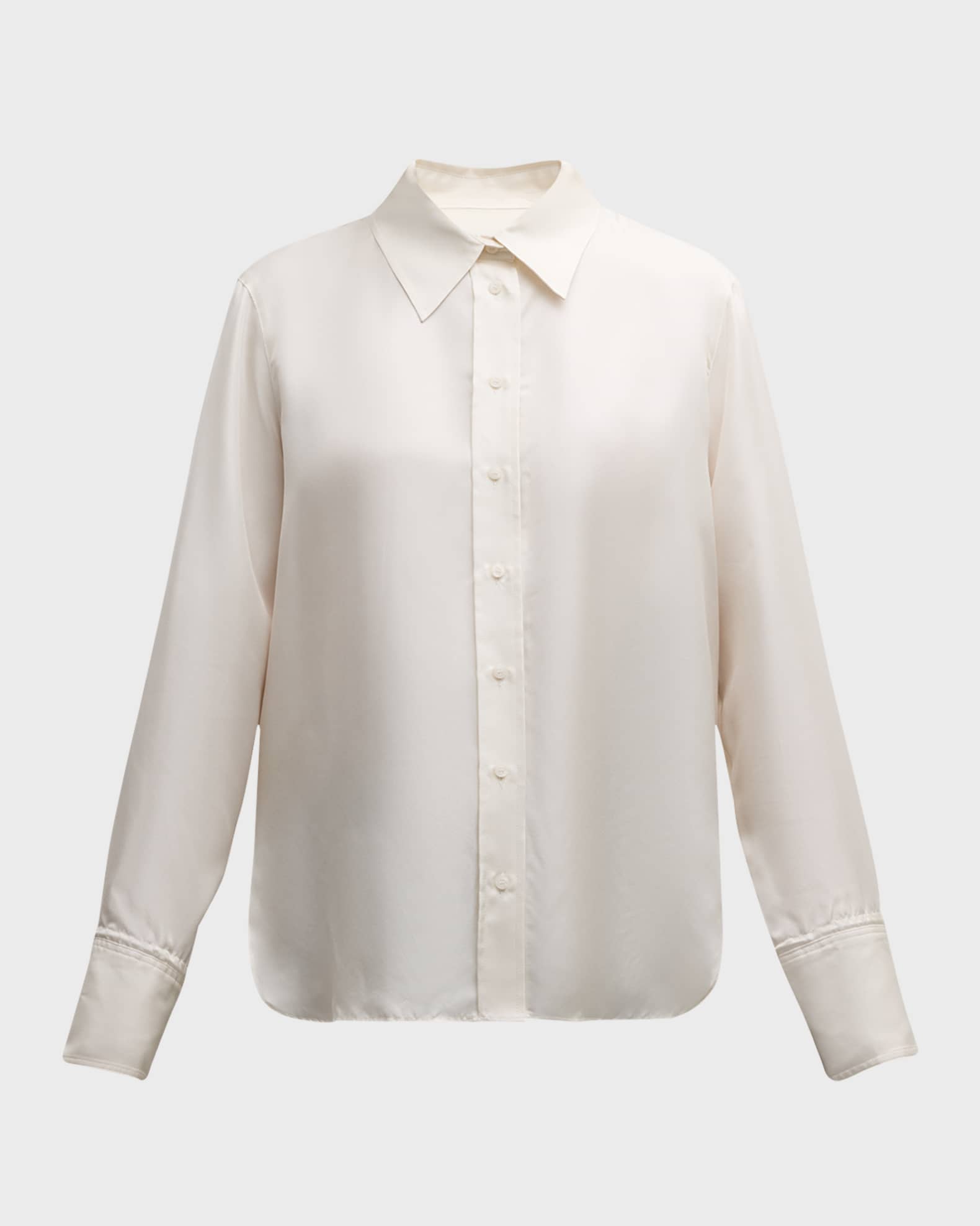 Button-Down Silk Twill Blouse 0