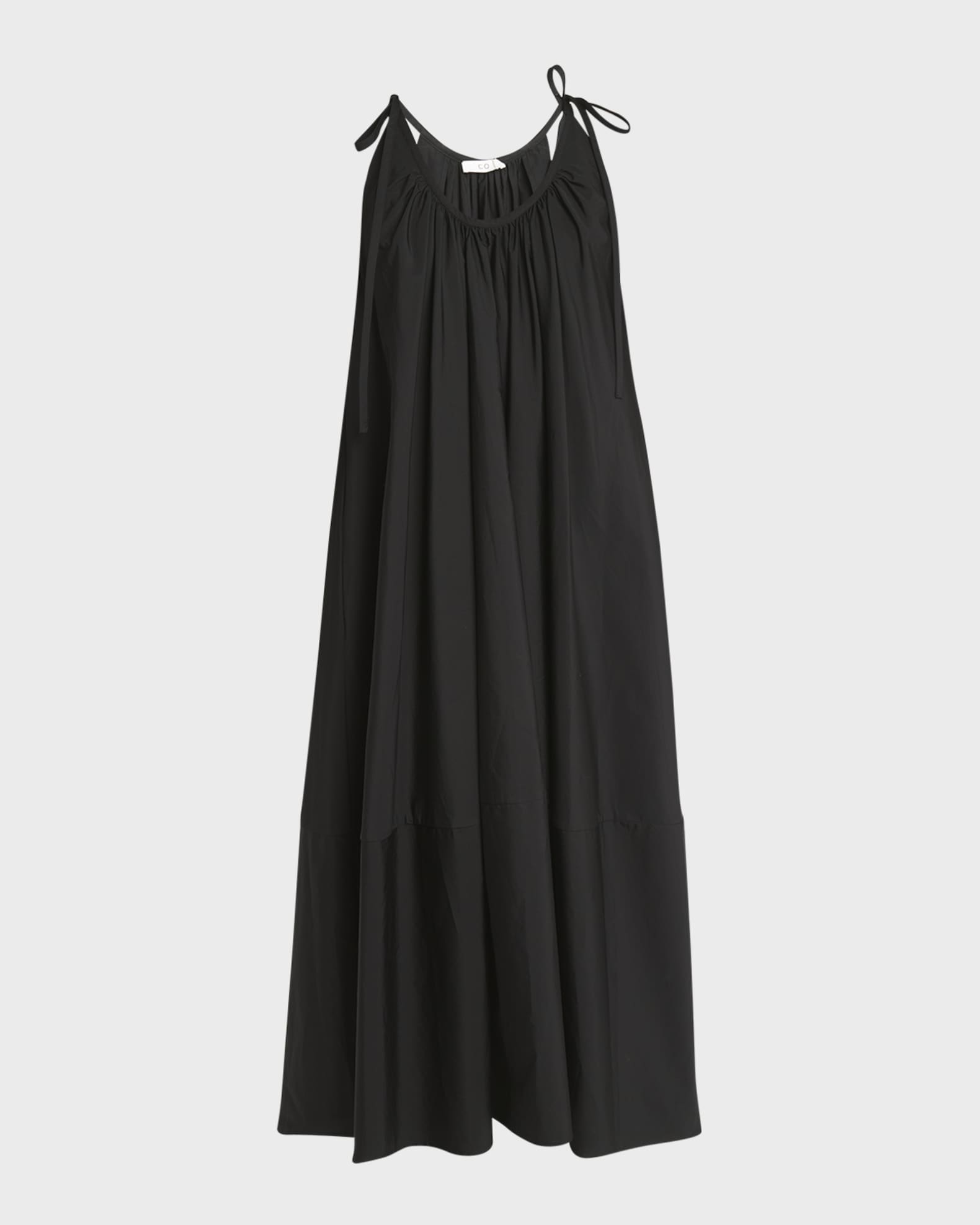 Sleeveless Gathered Maxi Shift Dress 0