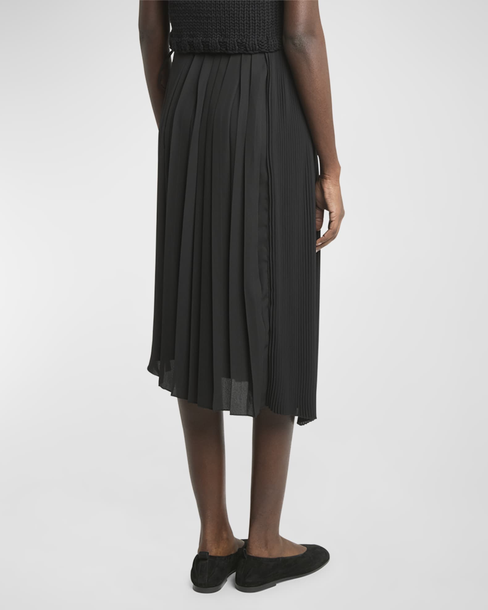 Plisse Midi Full Skirt