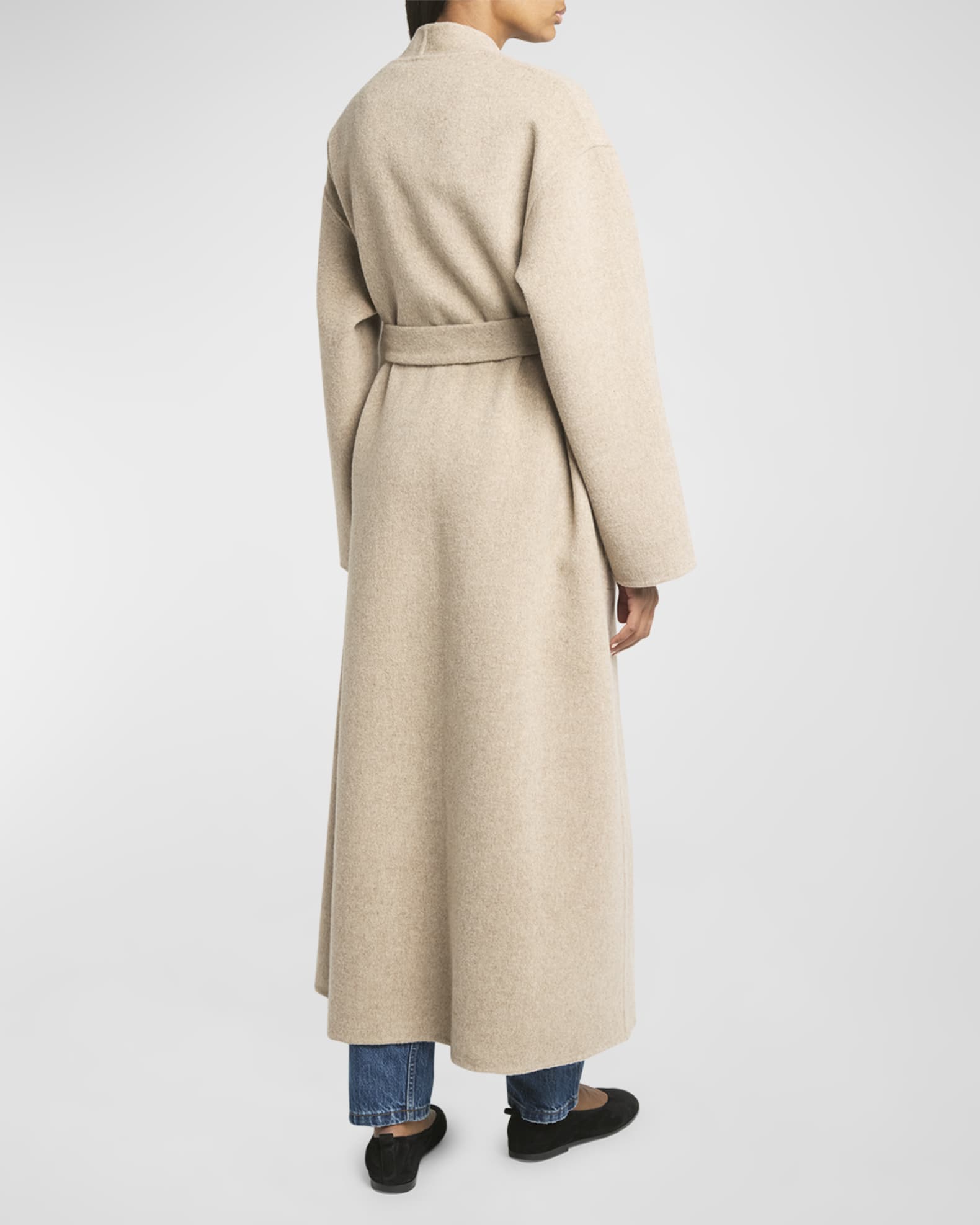 Double Wool-Cashmere Long Wrap Coat