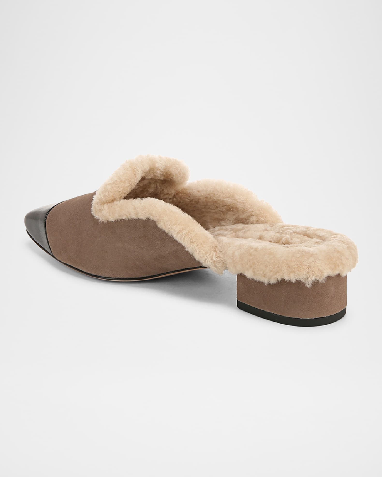 Shearling mules clearance