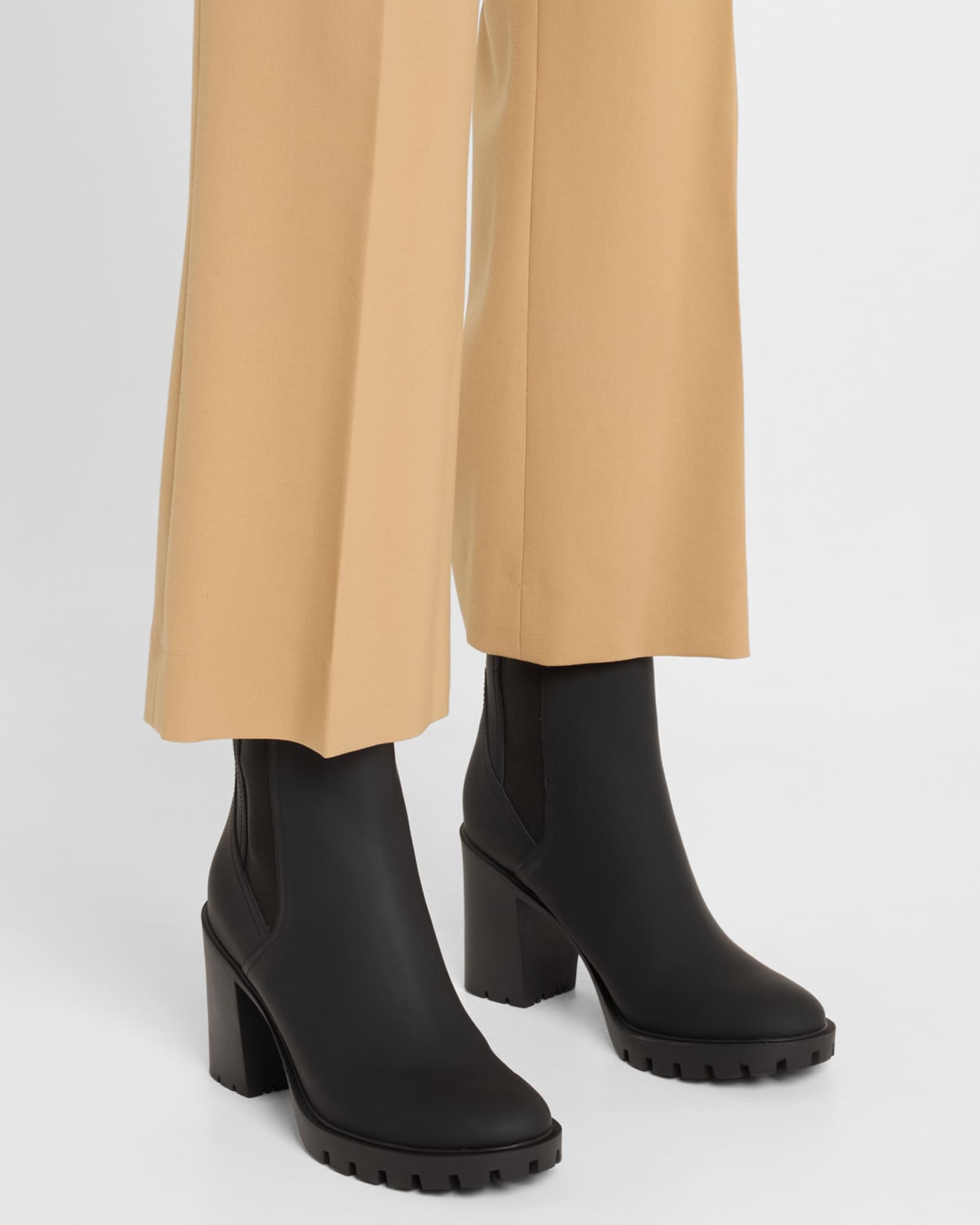 Riley Leather Block-Heel Chelsea Booties