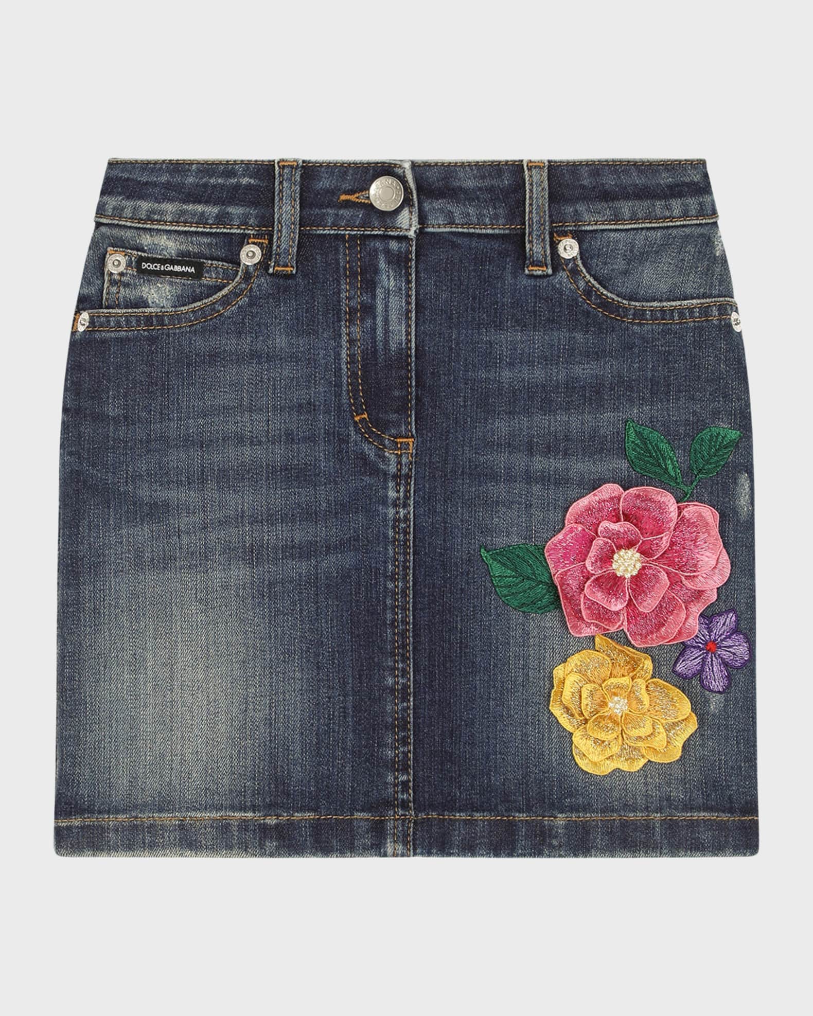 スカート DOLCE&GABBANA DENIM MIDI SKIRT Multicolorのウィメンズ Denim calf-length circle skirt with
