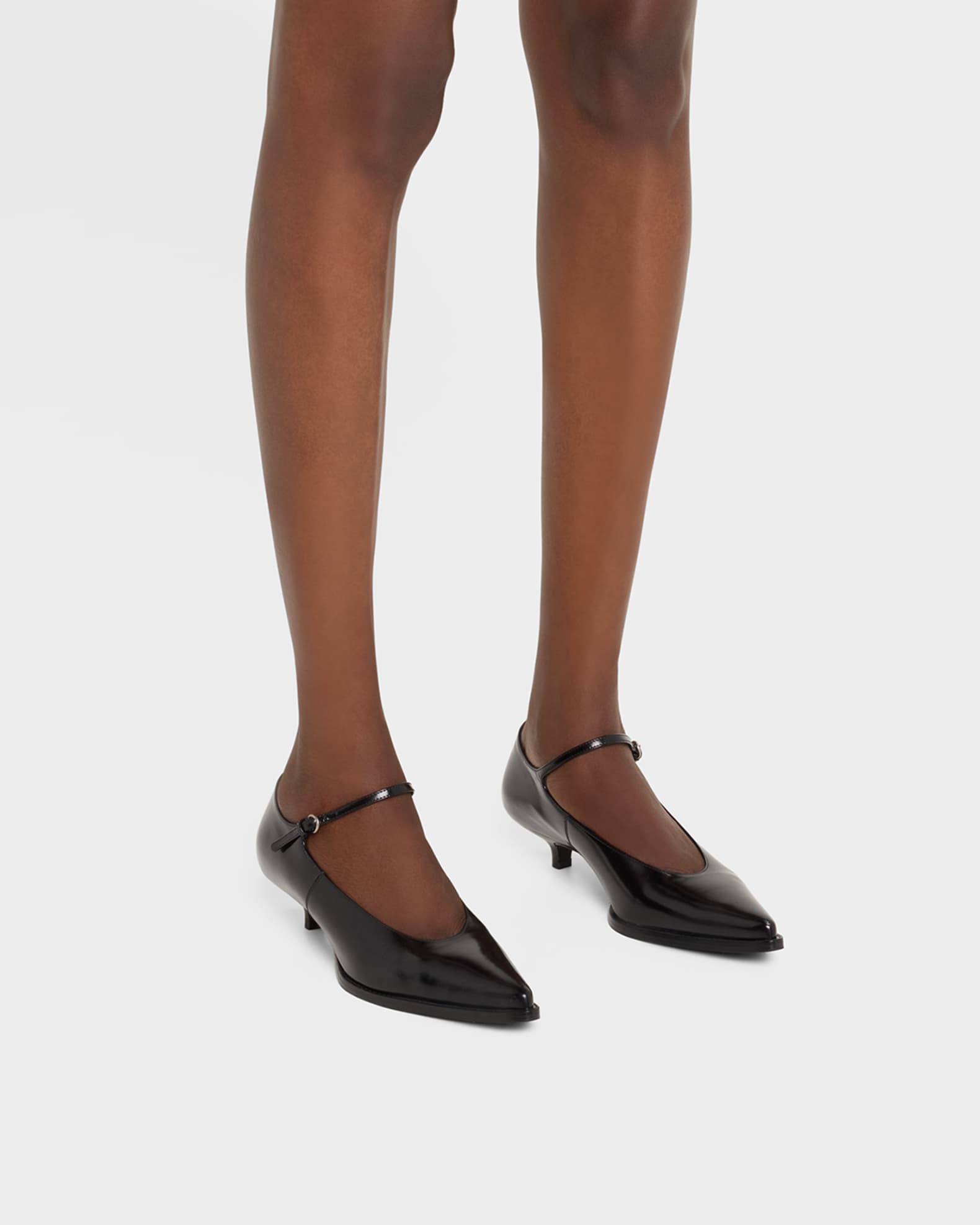 Decollete Leather Ankle-Strap Pumps 1