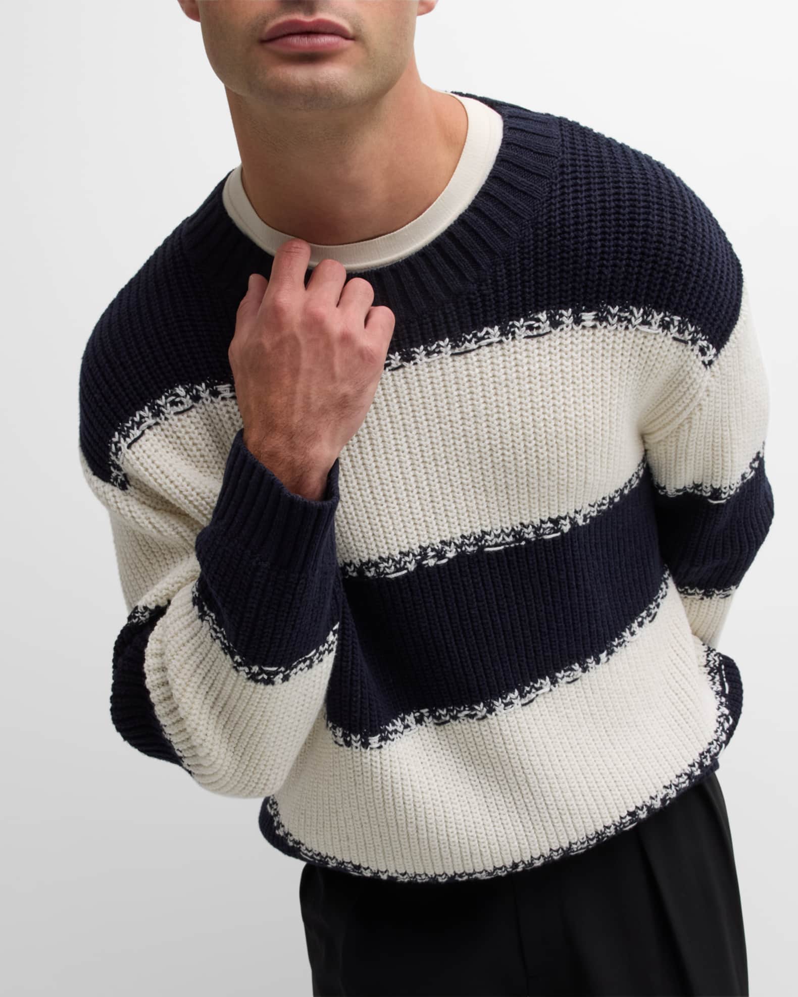 FRAME Men's Striped Knit Sweater | Neiman Marcus