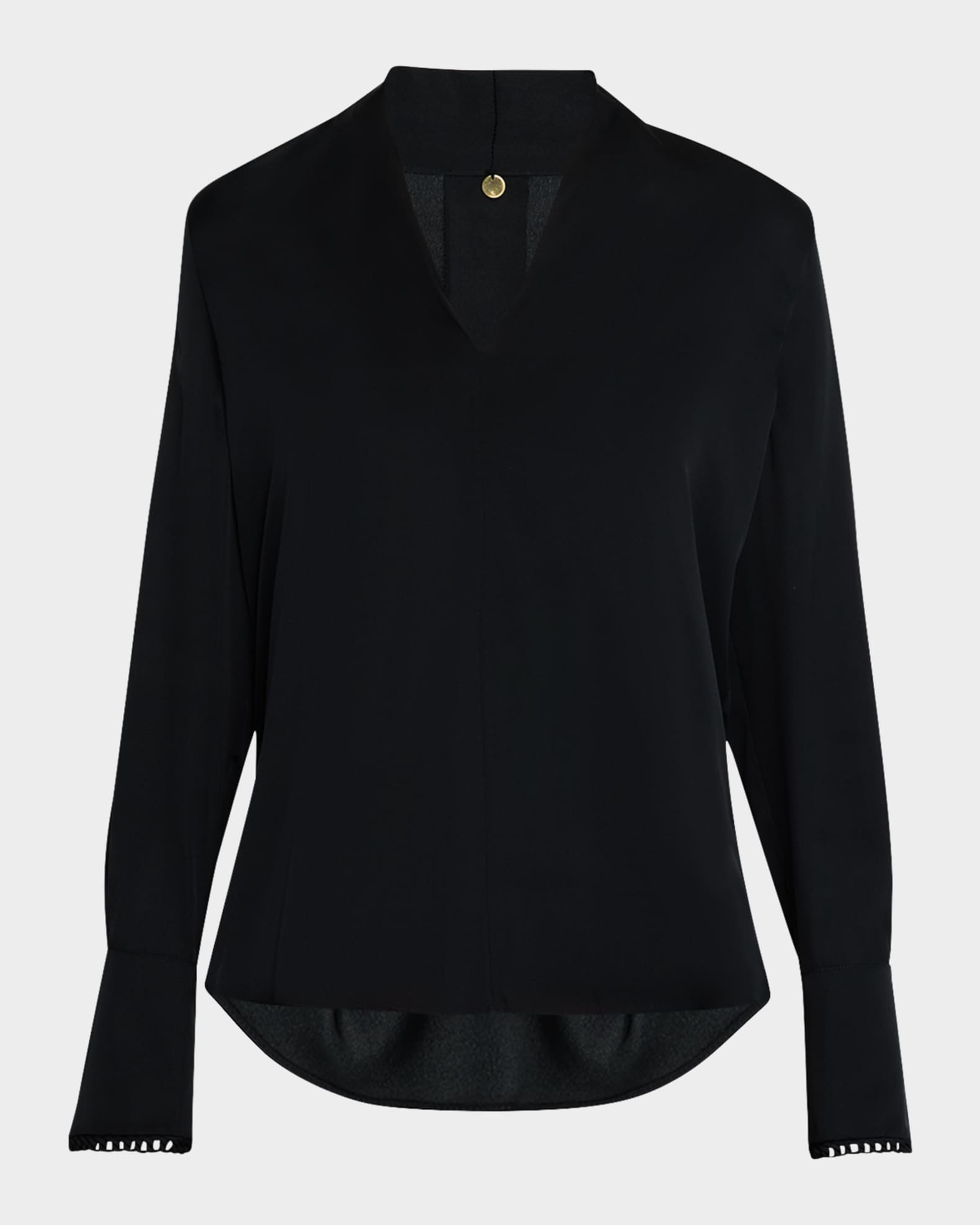 Verily Braided-Trim Silk Blouse 0