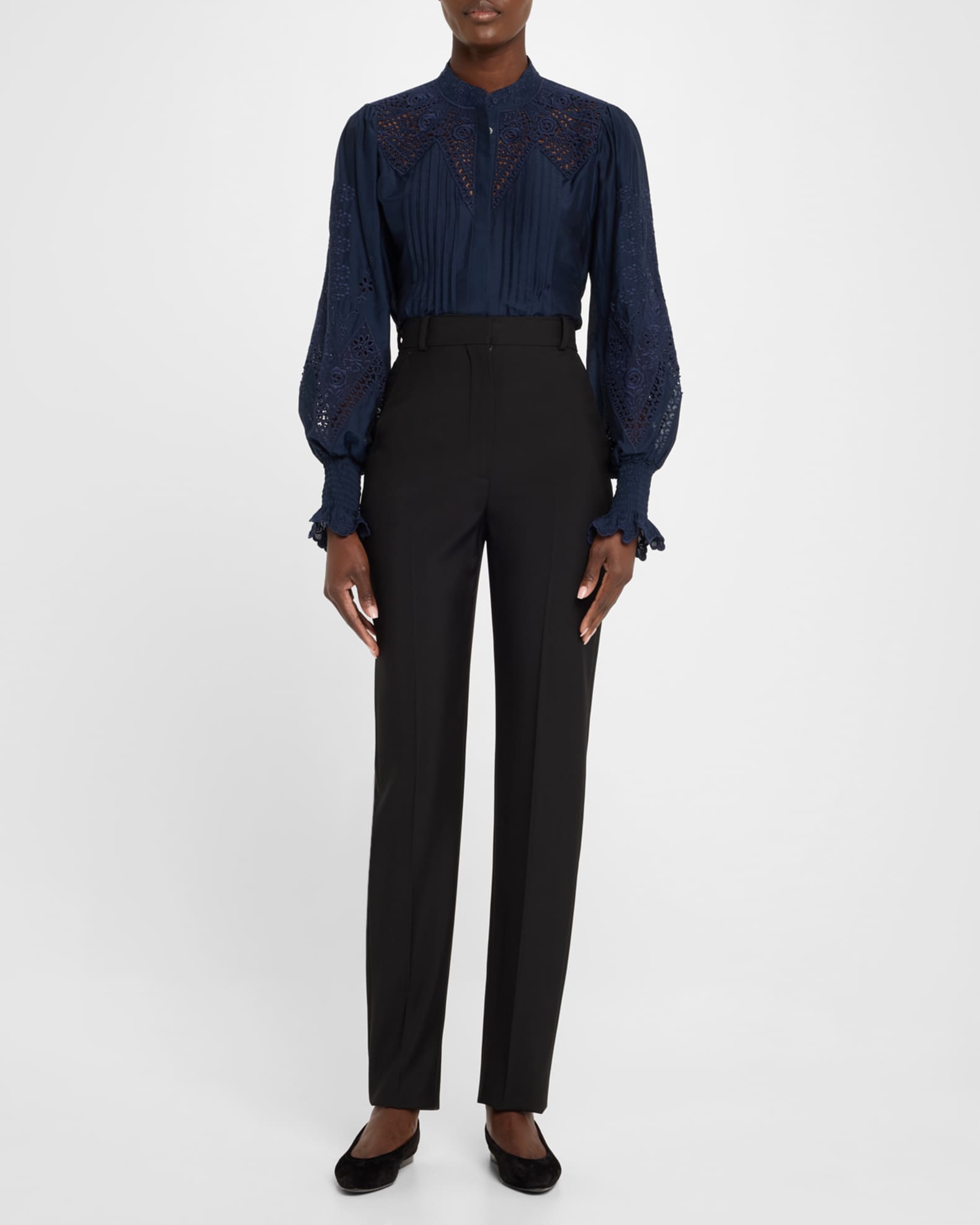 Delta Embroidered Cotton-Silk Blouse 1