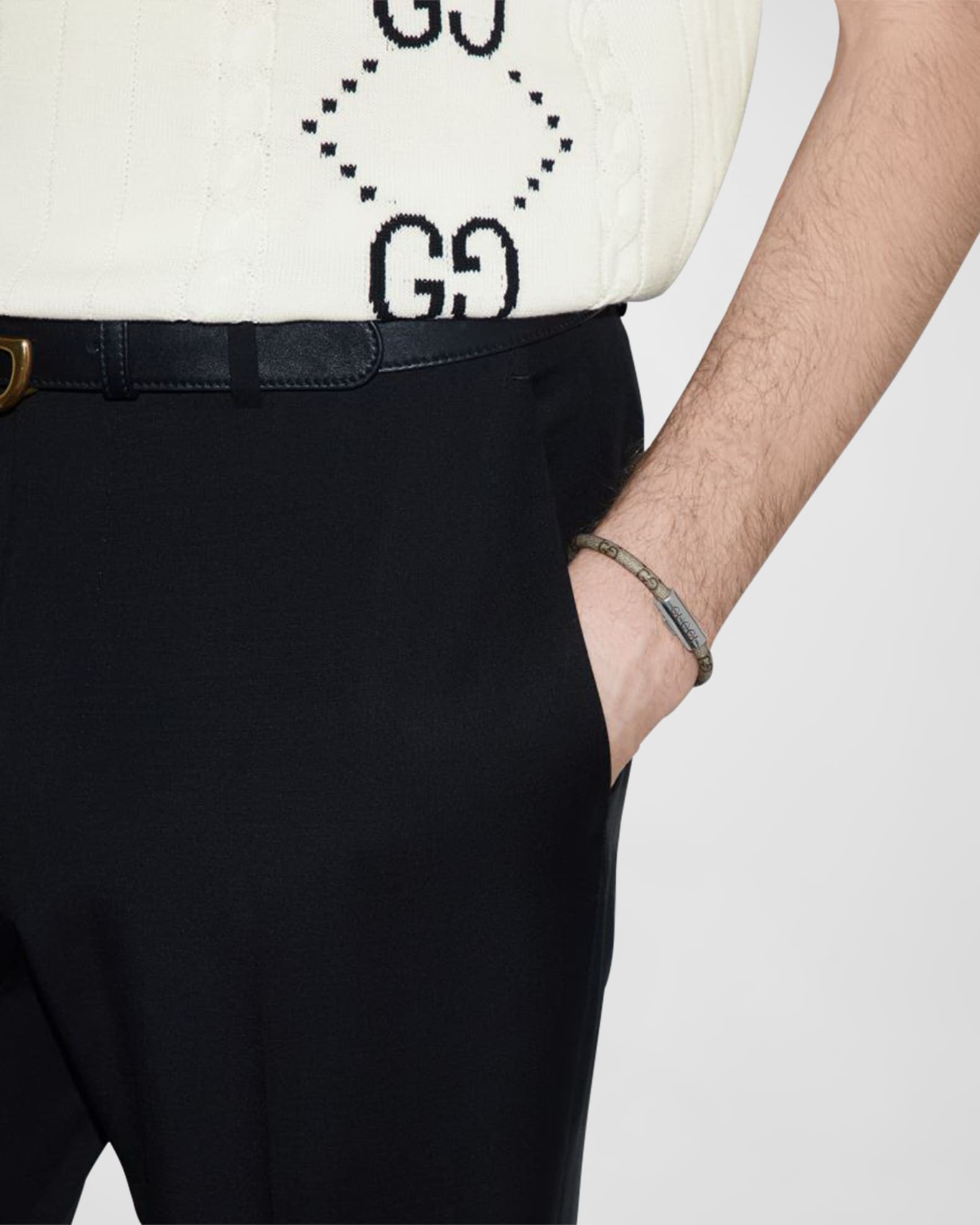 Men's Trademark GG Supreme Leather Bracelet 1