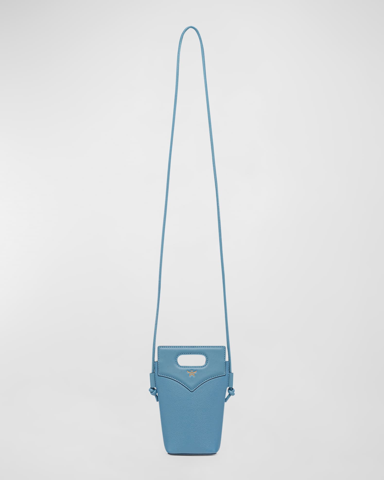 Diamond Flat Leather Pouch Bucket Bag 1