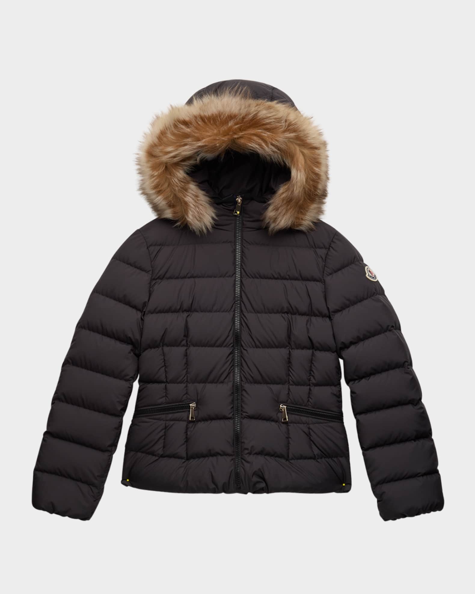 Girl's Bodette Puffer Jacket W/ Dyed Shearling Hood 0