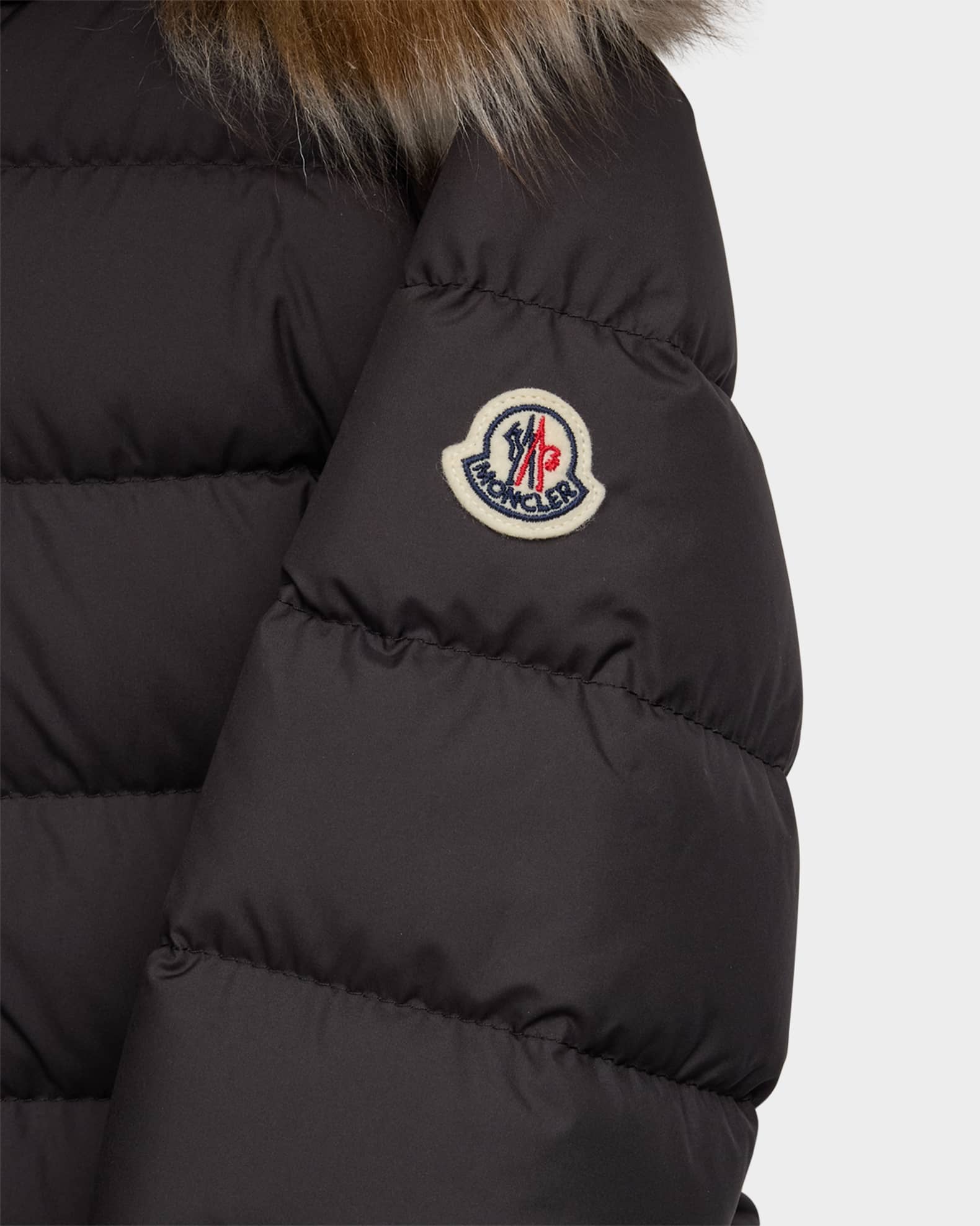 Girl's Boedette Puffer Jacket with Shearling Trim Neiman Marcus