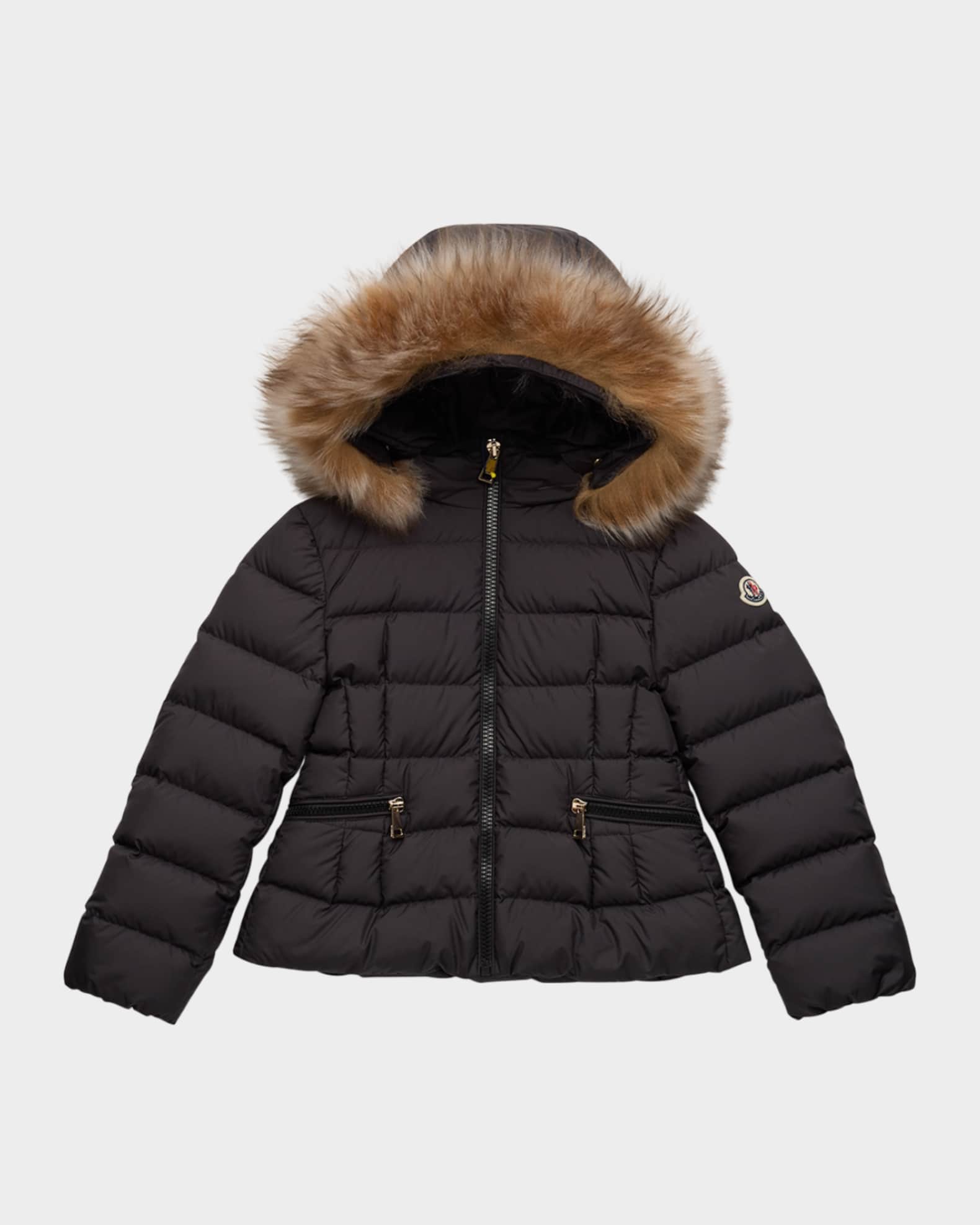 Girl's Bodette Puffer Jacket W/ Dyed Shearling Hood 0