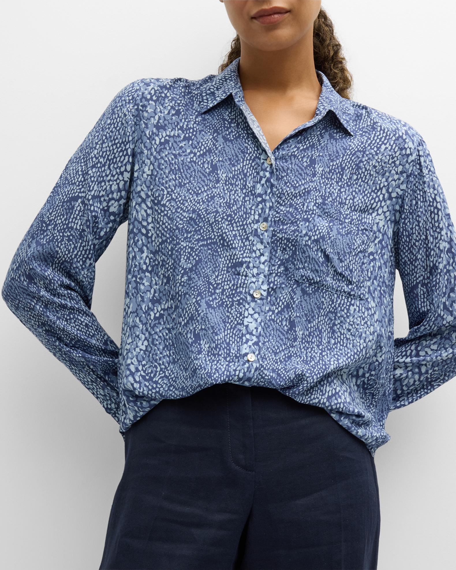 Rails Josephine Python Button-Front Shirt | Neiman Marcus