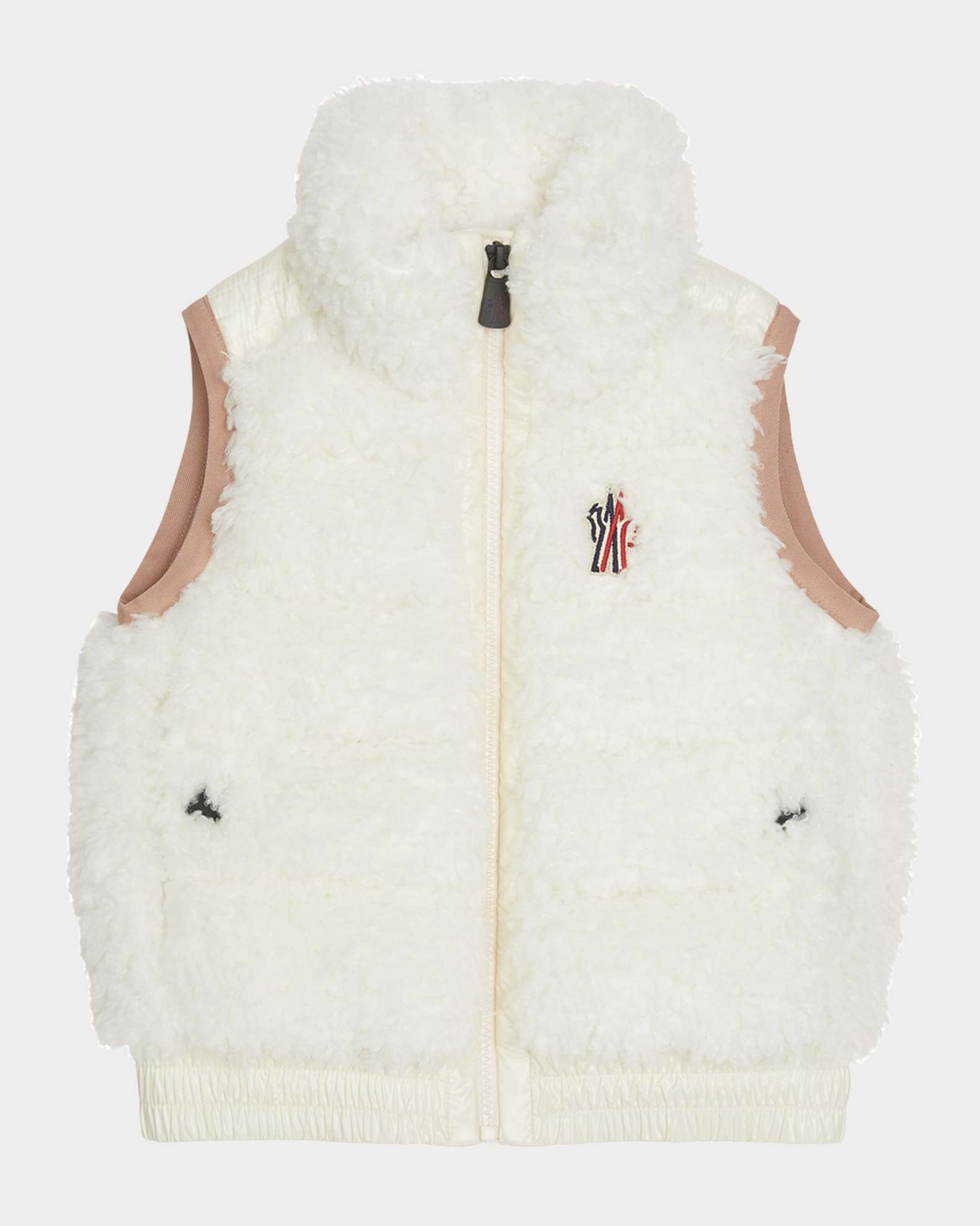 Girl's Quilted Faux Shearling Vest, Size 8-14 0