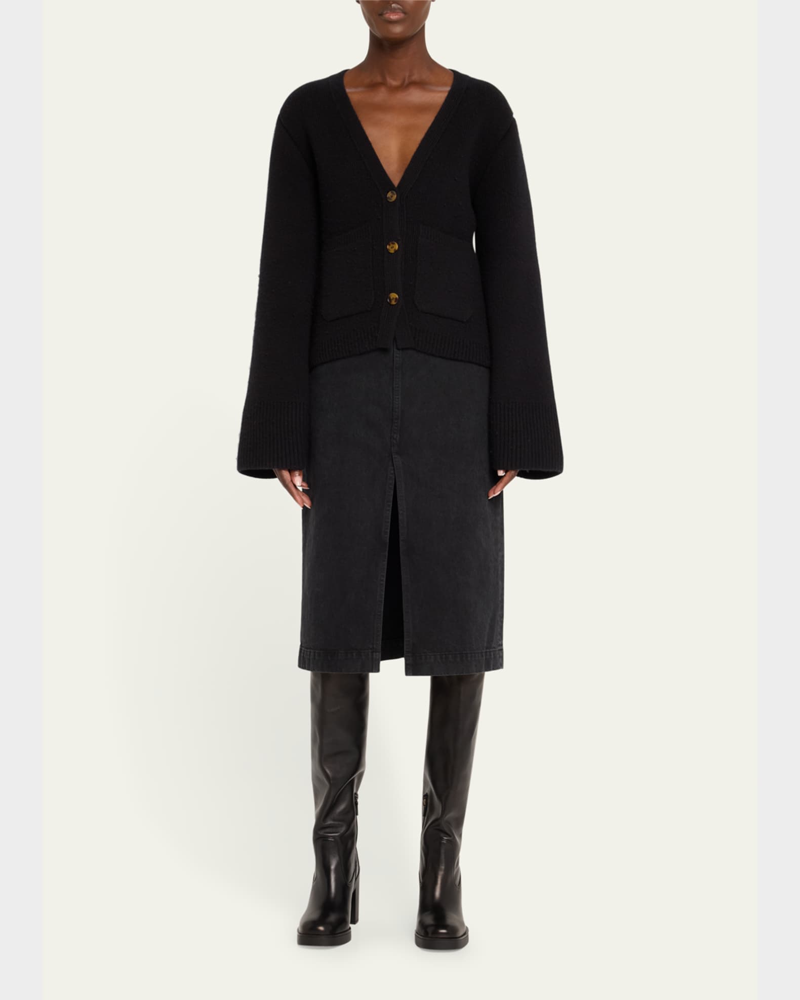 Stuart Weitzman Bethenny Leather Platform Knee Boots
