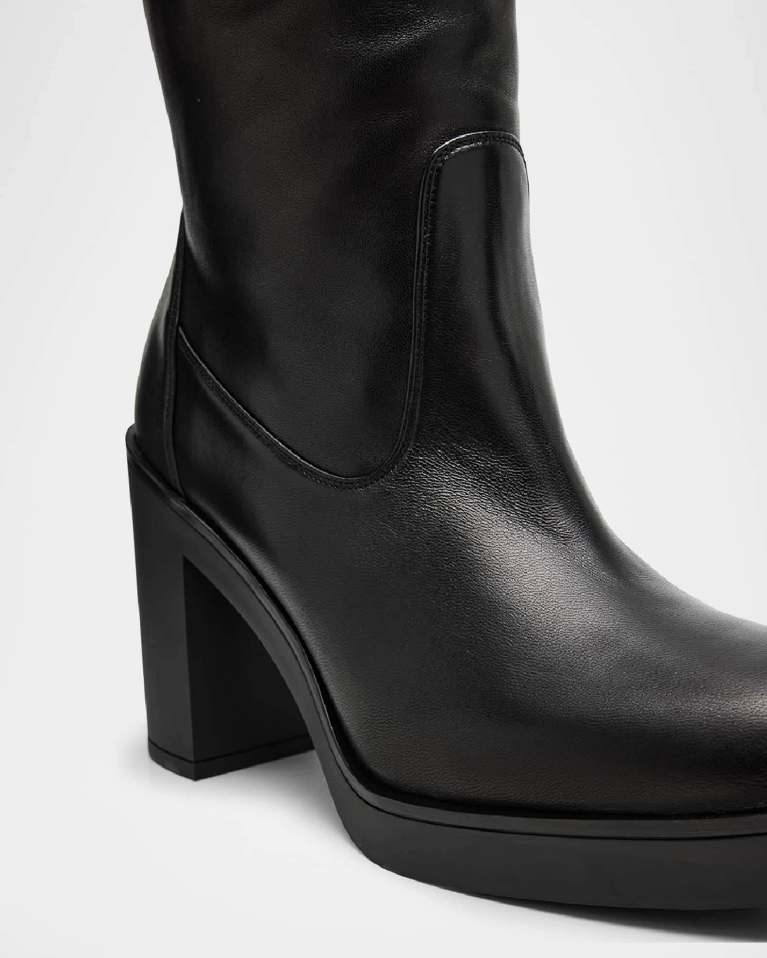 Stuart Weitzman Bethenny Leather Platform Knee Boots